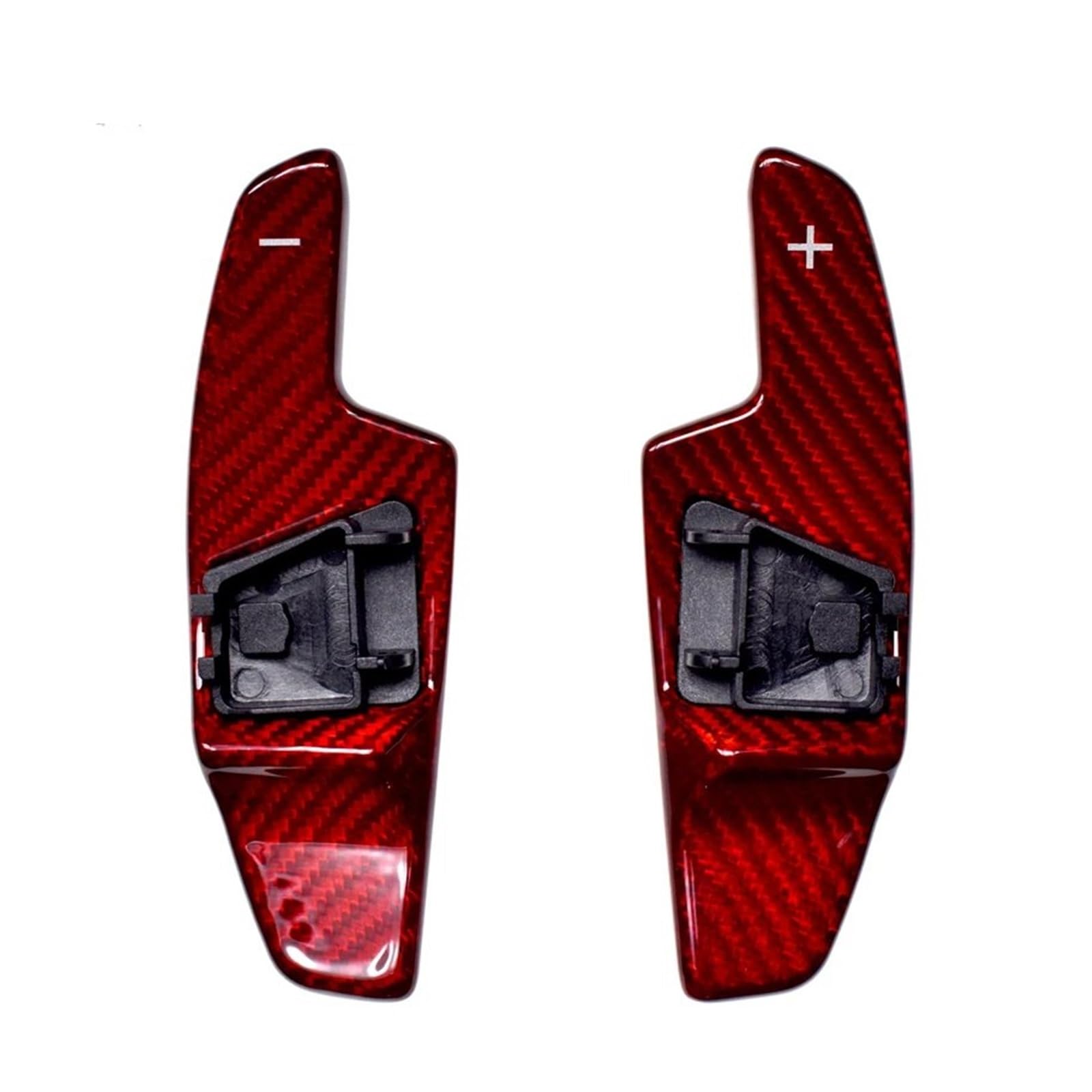 RDWSPLI Erweiterung Paddle Kompatibel Mit VW Für Golf 8 Für MK8 Für R-Linie Kohlefaserstruktur Auto-Paddelverlängerung Lenkrad-Schaltwippen OEM 5HG951527 5HG951528(Carbon Red) von RDWSPLI