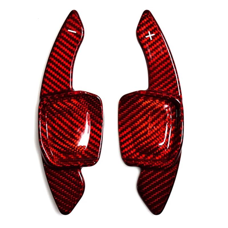 RDWSPLI Erweiterung Paddle Kompatibel Mit VW Für Golf 8 MK8 Für GTI Für R-Linie, Auto-Carbonfaser-Textur, Lenkrad-Schaltwippen-Verlängerung, Innenraummodifikationen(Glass Fiber red) von RDWSPLI