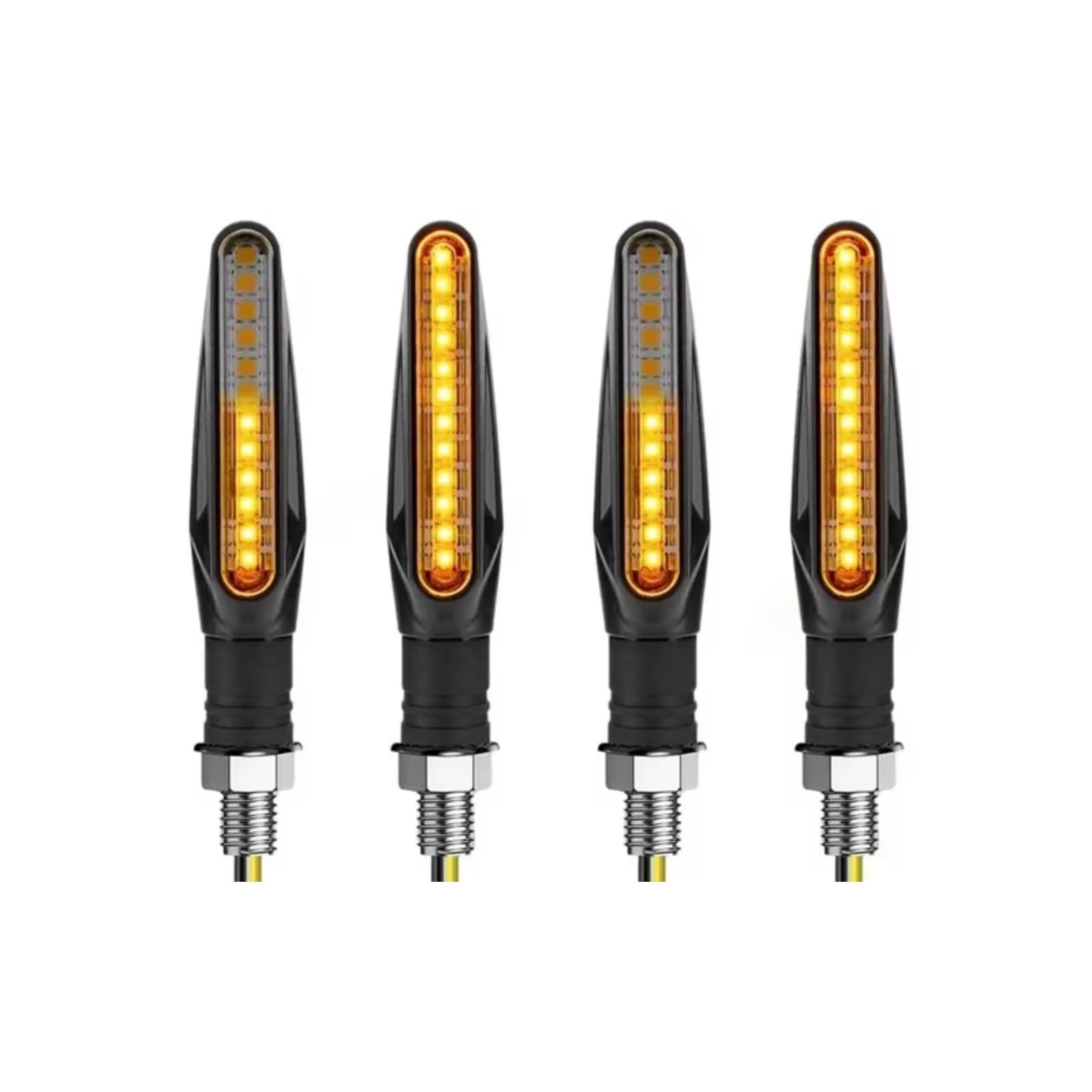 RDWSPLI Motorcycle Blinkende 12V Motorrad-Blinker Bernsteinfarbenes Eingebautes Relais 10mm Blinkende Wasserflusslampe Universelles Motorrad-Blinkerlicht-Zubehör(4Pcs) von RDWSPLI