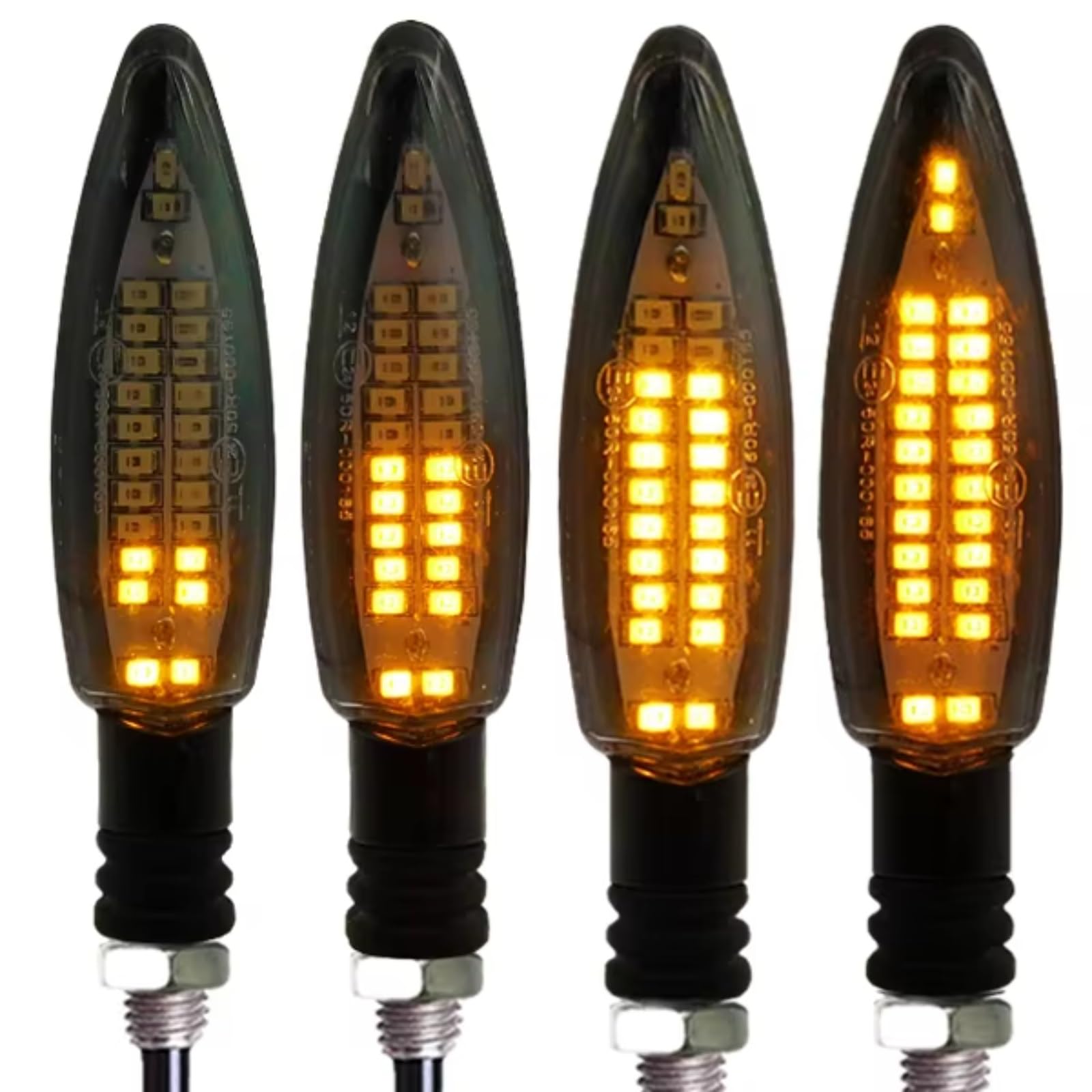 RDWSPLI Motorcycle Blinkende Universal EMark Motorrad Blinker Licht Eingebautes Relais Motorblinker wasserdichte E24 Motorrad Lichter Blinker Indikatoren(4pcs) von RDWSPLI