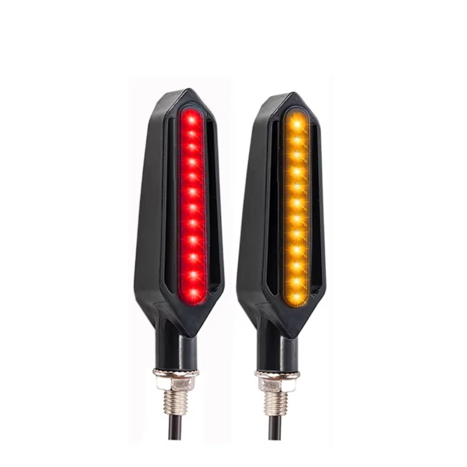 RDWSPLI Motorcycle Blinkende Universal Motorrad 12V Blinker Licht Fließende Blinker Blinkende Bremse Stop Relais Läuft DRL Flasher Warnung Lampe Zubehör(2Pcs-Red to Yellow) von RDWSPLI