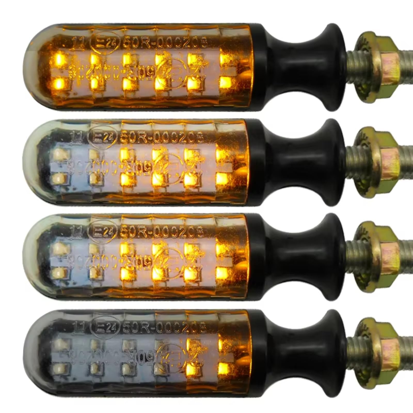 RDWSPLI Motorcycle Blinkende Universal Motorrad Blinker E24 Blinkende Blinker Fließende Wasser Eingebaute Relais Blinker Licht Auto Indikatoren Zubehör(4pcs) von RDWSPLI