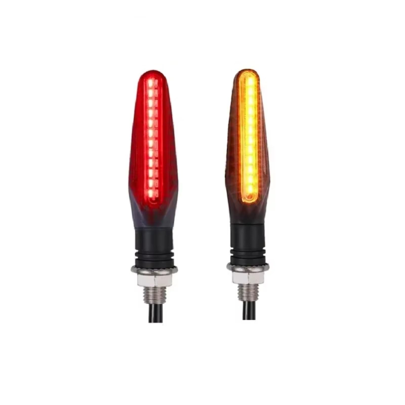 RDWSPLI Motorcycle Blinkende Universal Motorrad Blinker Licht E11 Für Mark Built Relais 335SMD Blinker Anzeige Blinklicht Universal M10 Bolzen(Red) von RDWSPLI