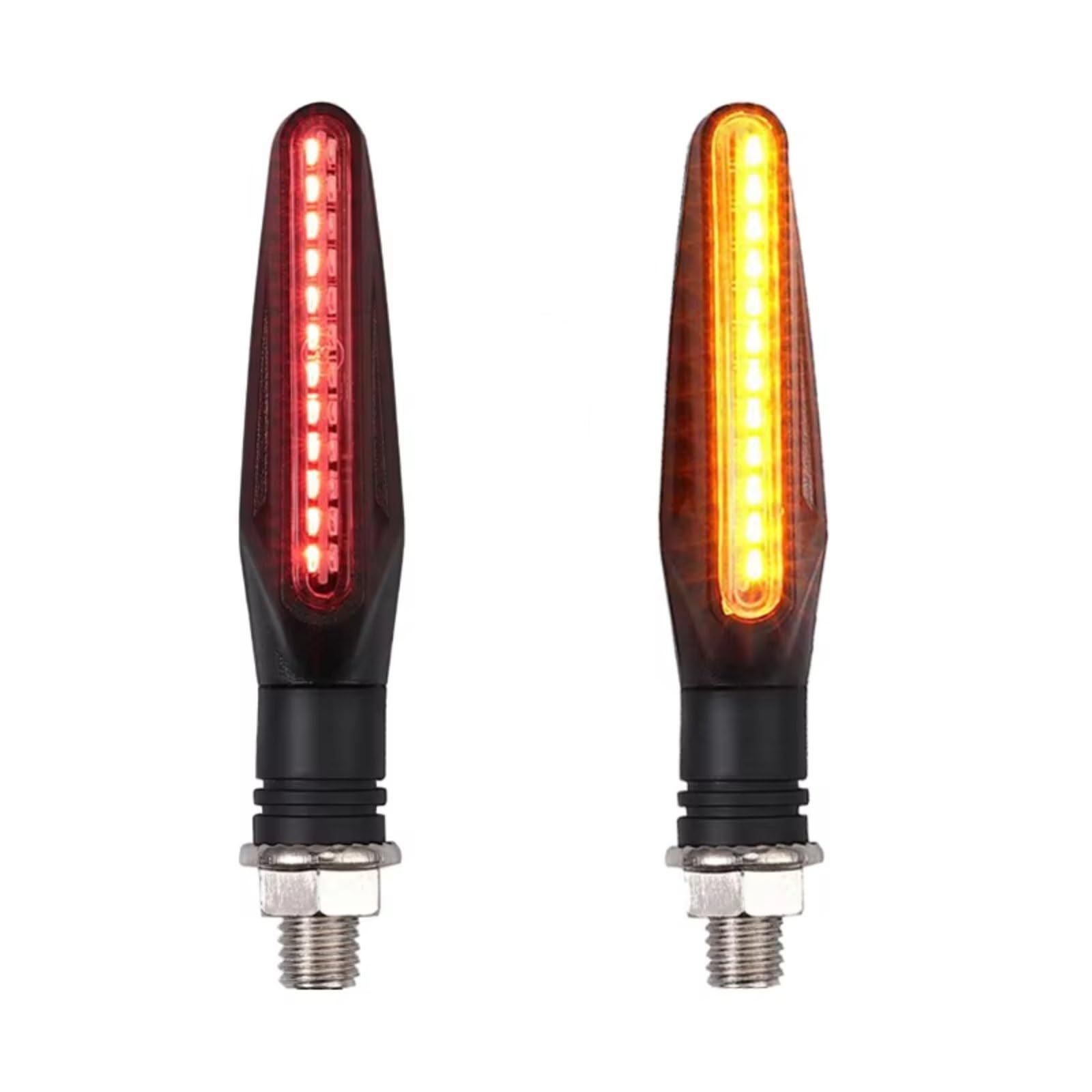 RDWSPLI Motorcycle Blinkende Universal Motorrad Blinker Licht Eingebautes Relais Blinker Motorrad Fließende Wasser Blinker Biegsame Blinkende Signal Lampe Zubehör(Red and Amber) von RDWSPLI