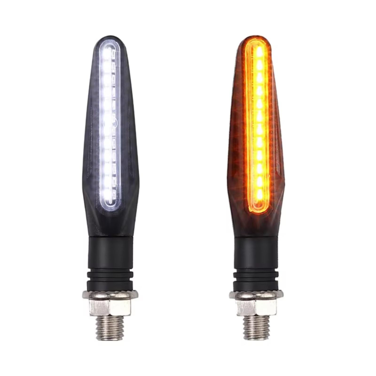 RDWSPLI Motorcycle Blinkende Universal Motorrad Blinker Licht Eingebautes Relais Blinker Motorrad Fließende Wasser Blinker Biegsame Blinkende Signal Lampe Zubehör(White and Amber) von RDWSPLI