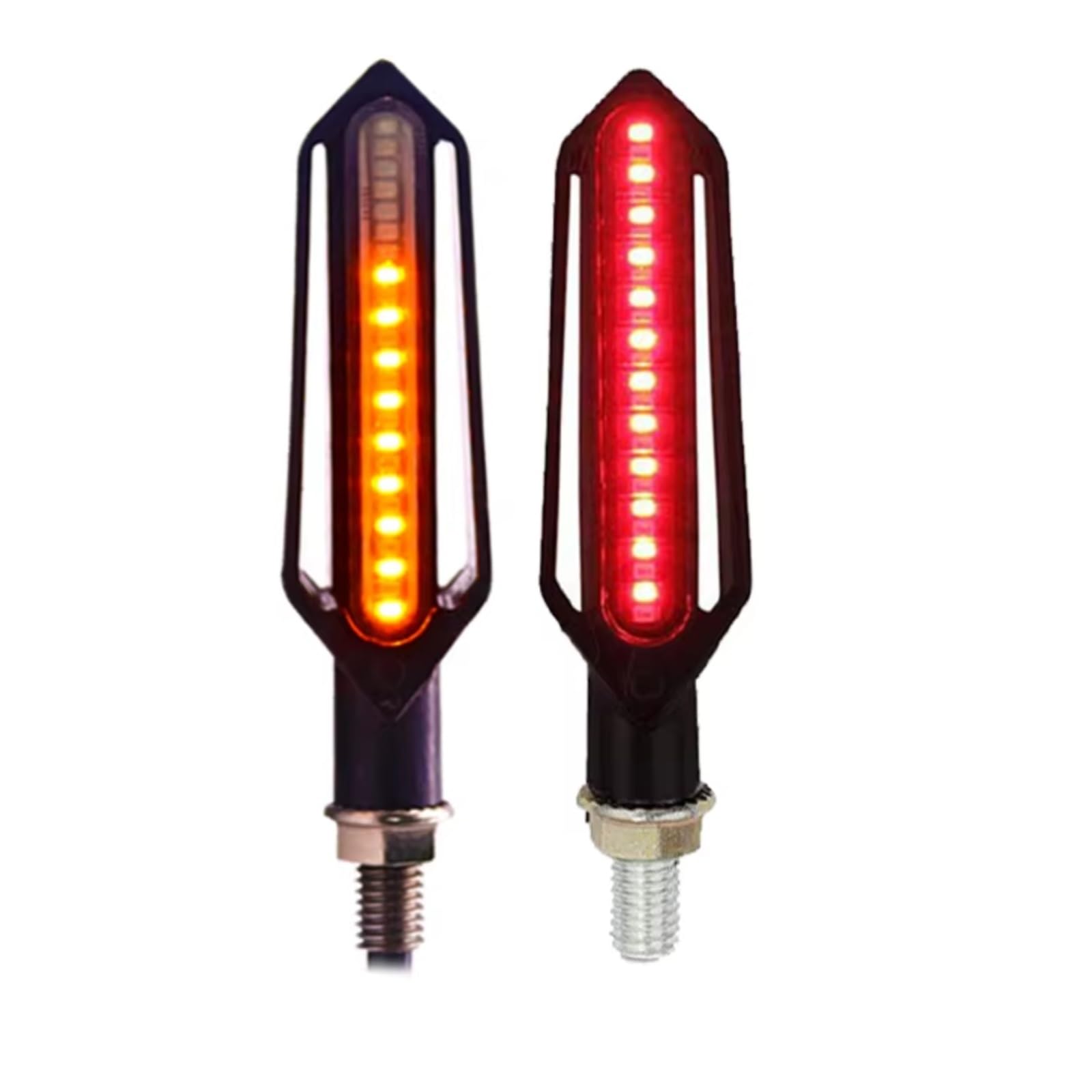 RDWSPLI Motorcycle Blinkende Universal Motorrad Blinker Motorrad Blinklicht Eingebautes Relais Blinker Anzeige DRL Stoppsignale Blinker Zubehör(2PCS Red) von RDWSPLI