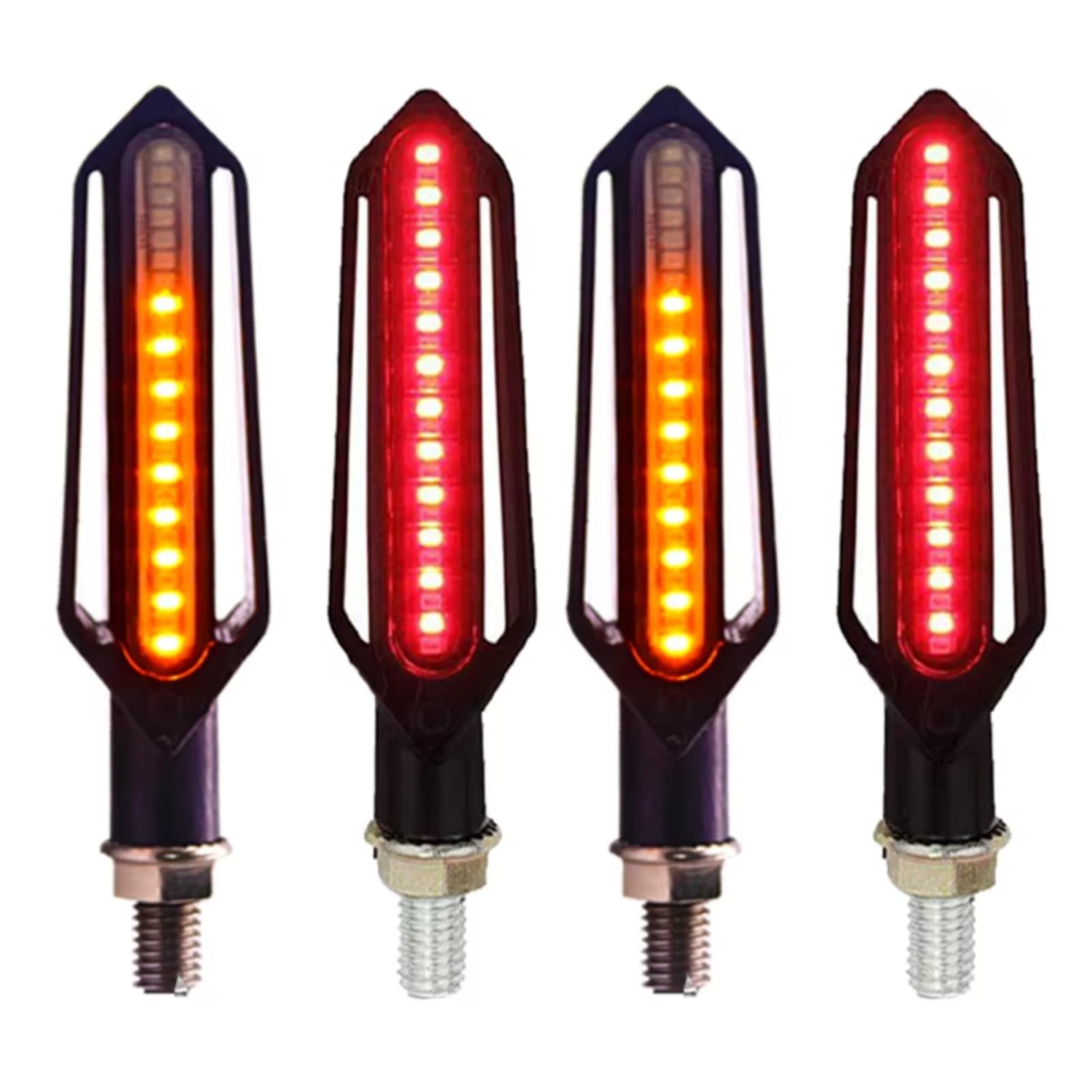 RDWSPLI Motorcycle Blinkende Universal Motorrad Blinker Motorrad Blinklicht Eingebautes Relais Blinker Anzeige DRL Stoppsignale Blinker Zubehör(4PCS Red) von RDWSPLI