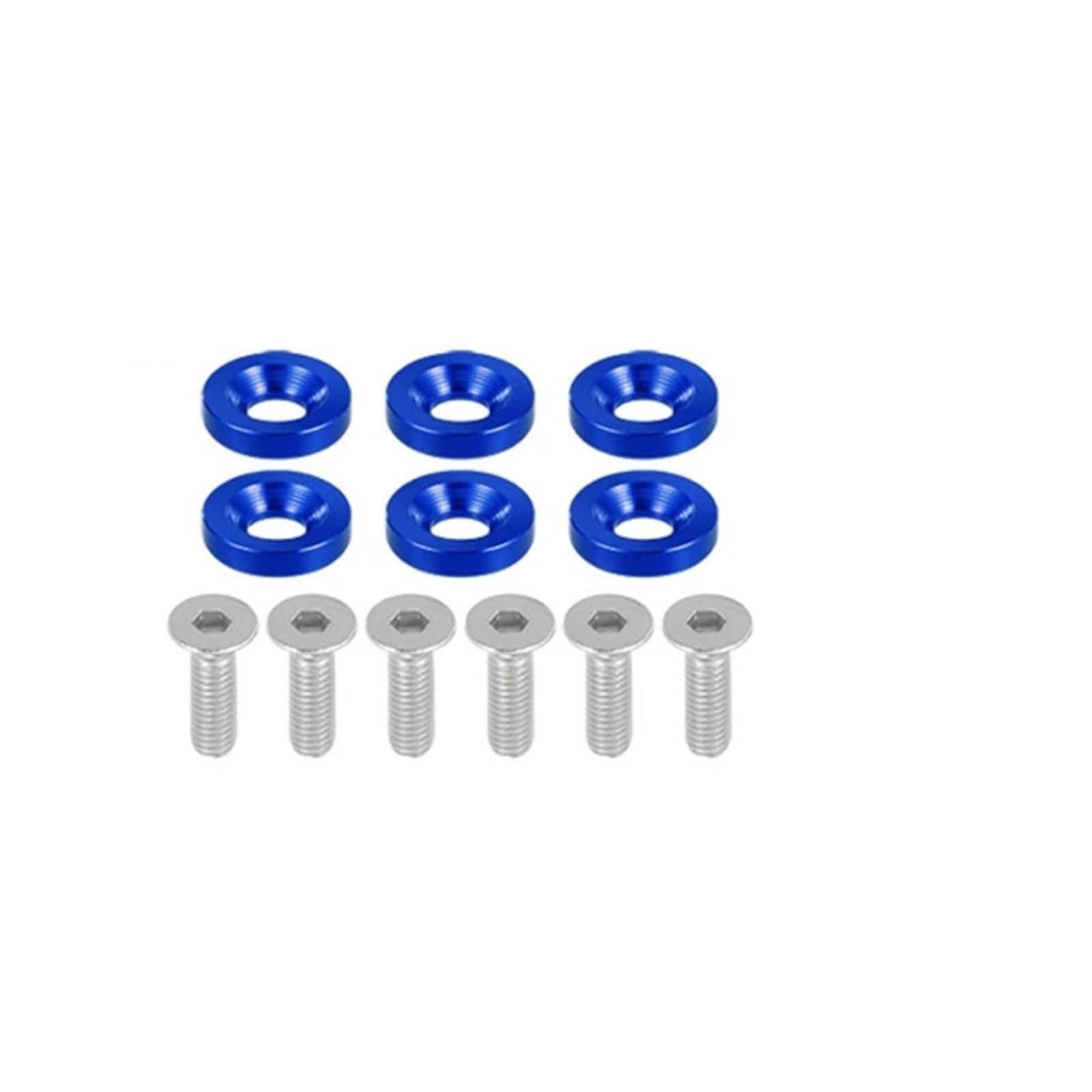 RDWSPLI Motorrad Schrauben Set 6 Stück M6 General Parts Finishing Fender Bumper Unterlegscheiben Dichtung Schraube Motorraum Kleid Für Up Fastener Kit Für Motorrad Mutter Und Bolzen Kit(Blue) von RDWSPLI