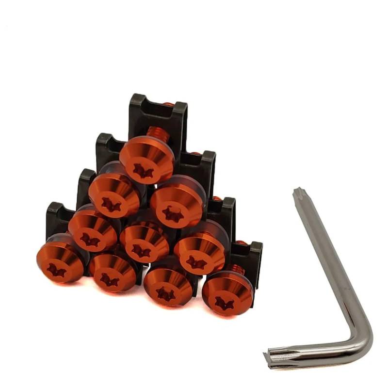 RDWSPLI Motorrad Schrauben Set Für Adventure Für F800 Für GS GT R Motorrad Verkleidung Schrauben Für Custom Moto Körper Für Feder Bolzen Zubehör Motorrad Batterie Terminal Schrauben(Orange) von RDWSPLI