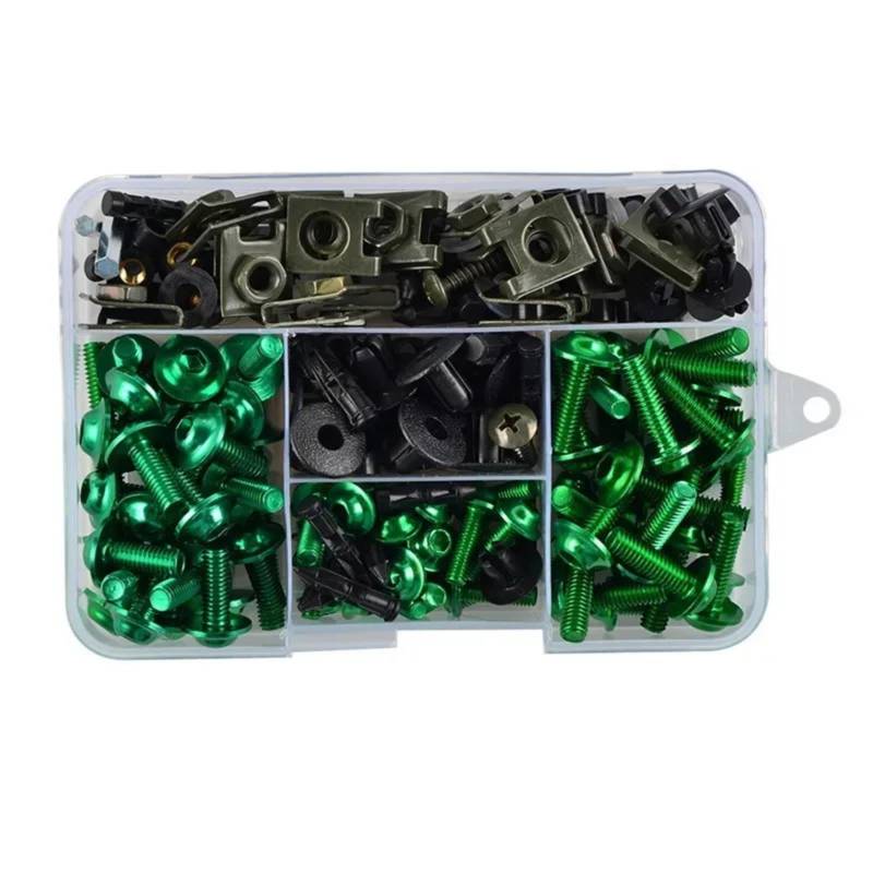 RDWSPLI Motorrad Schrauben Set Für Adventure Für F900R Für F900XR Für G310RR Motorrad Verkleidung Schrauben Schrauben Kit Mutter Clips Motorrad Batterie Terminal Schrauben(Green) von RDWSPLI