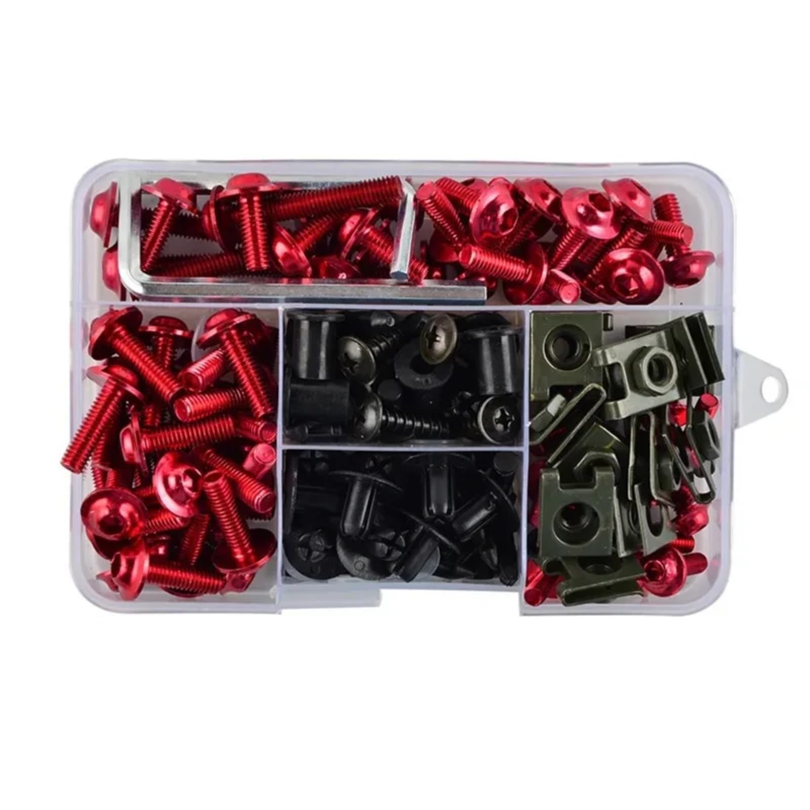 RDWSPLI Motorrad Schrauben Set Für Africa Für Twin Für CRF1000L Für CRF1100L Motorrad Verkleidung Schrauben Schrauben Kit Mutter Clips Motorrad Batterie Terminal Schrauben(Red) von RDWSPLI