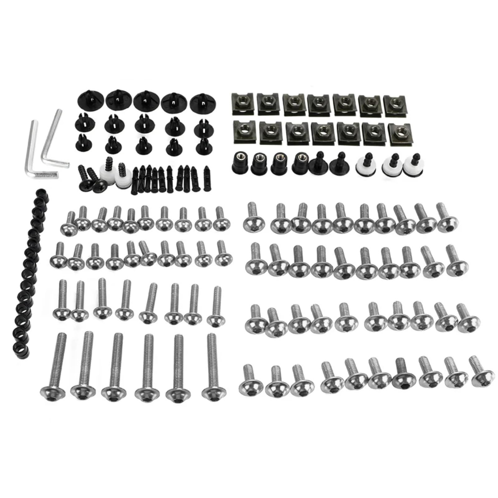 RDWSPLI Motorrad Schrauben Set Für CB1100 Für CB125F Für CB125R Für CB1300 M6 M5 Verkleidung Schrauben Kit Karosserie Befestigungen Schrauben Mutter Motorrad Verkleidung Schrauben Kit(Silver) von RDWSPLI