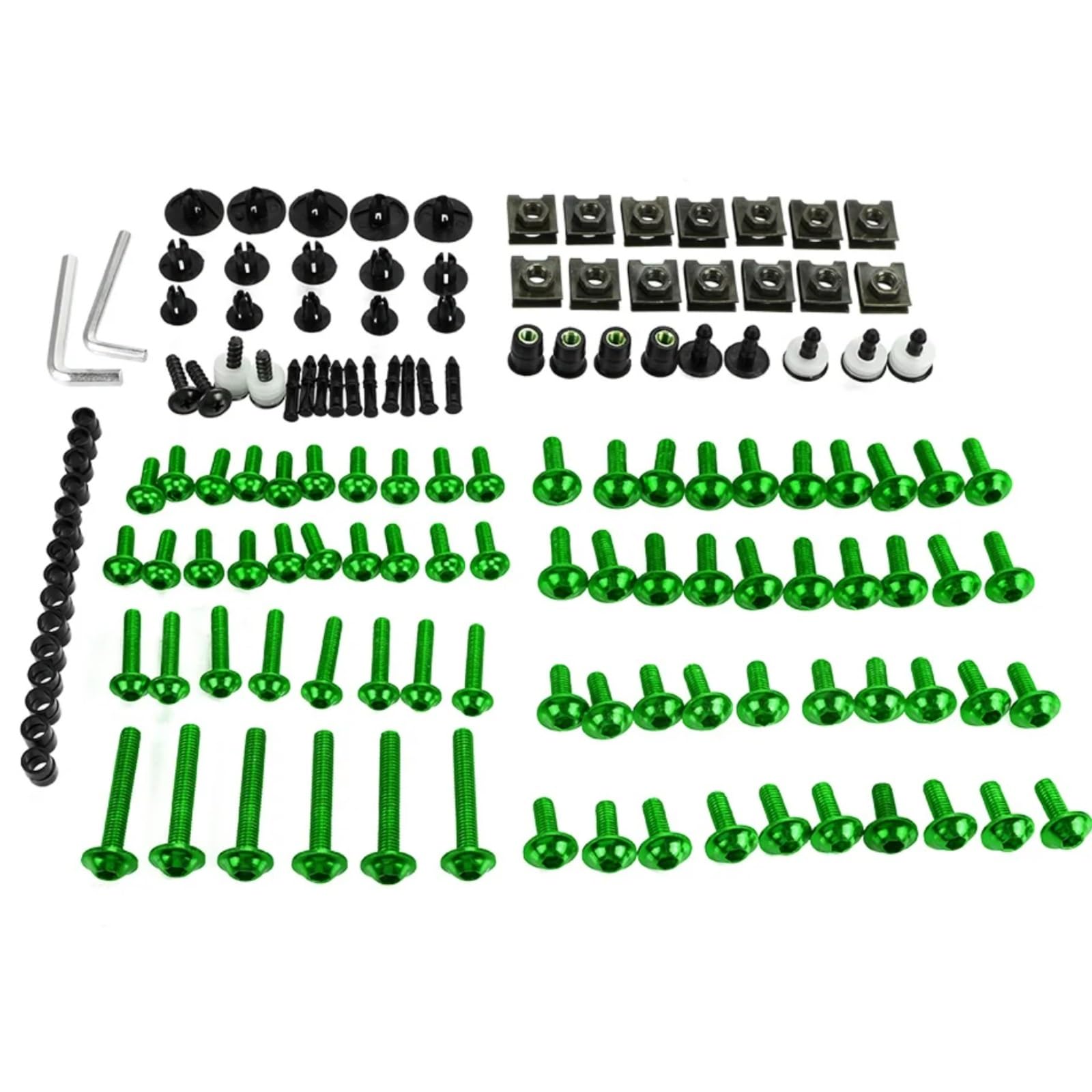 RDWSPLI Motorrad Schrauben Set Für CB1300F Für CB150R Für CB190R M6 M5 Verkleidung Schrauben Kit Karosserie Befestigungen Schrauben Mutter Motorrad Batterie Terminal Schrauben(Green) von RDWSPLI