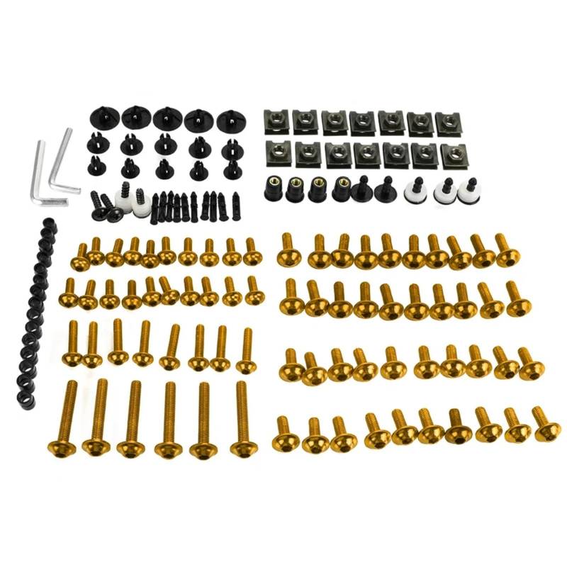 RDWSPLI Motorrad Schrauben Set Für CB1300F Für CB150R Für CB190R M6 M5 Verkleidung Schrauben Kit Karosserie Befestigungen Schrauben Mutter Motorrad Batterie Terminal Schrauben(Yellow) von RDWSPLI