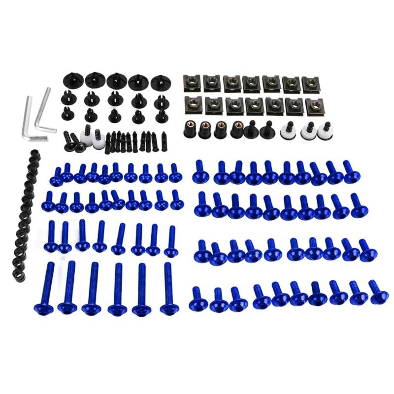 RDWSPLI Motorrad Schrauben Set Für CBR1000RR 2006-2012 Motorrad Verkleidung Für Bolzen Schraube Verschluss Fixierung Motorrad Batterie Terminal Schrauben(Blue) von RDWSPLI