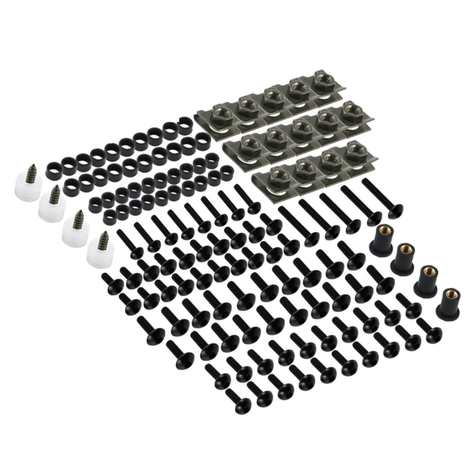 RDWSPLI Motorrad Schrauben Set Für CBR1000RR Für CBR900 177PCS Verkleidung Für Bolzen Kit Verschluss Clips Schraube Motorrad Schrauben Schrauben Muttern Automotive Teile(Black) von RDWSPLI