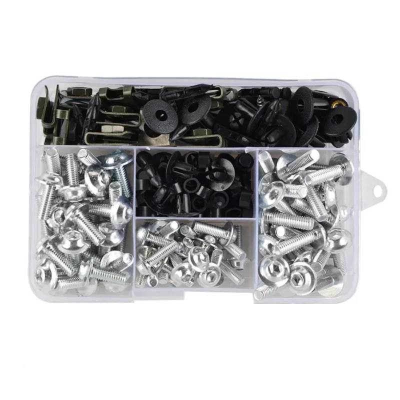 RDWSPLI Motorrad Schrauben Set Für CBR250R Für CBR150 Motorrad Zubehör Aluminium Verkleidung Schrauben Schrauben Kit Mutter Clips Motorrad Batterie Terminal Schrauben(Silver) von RDWSPLI