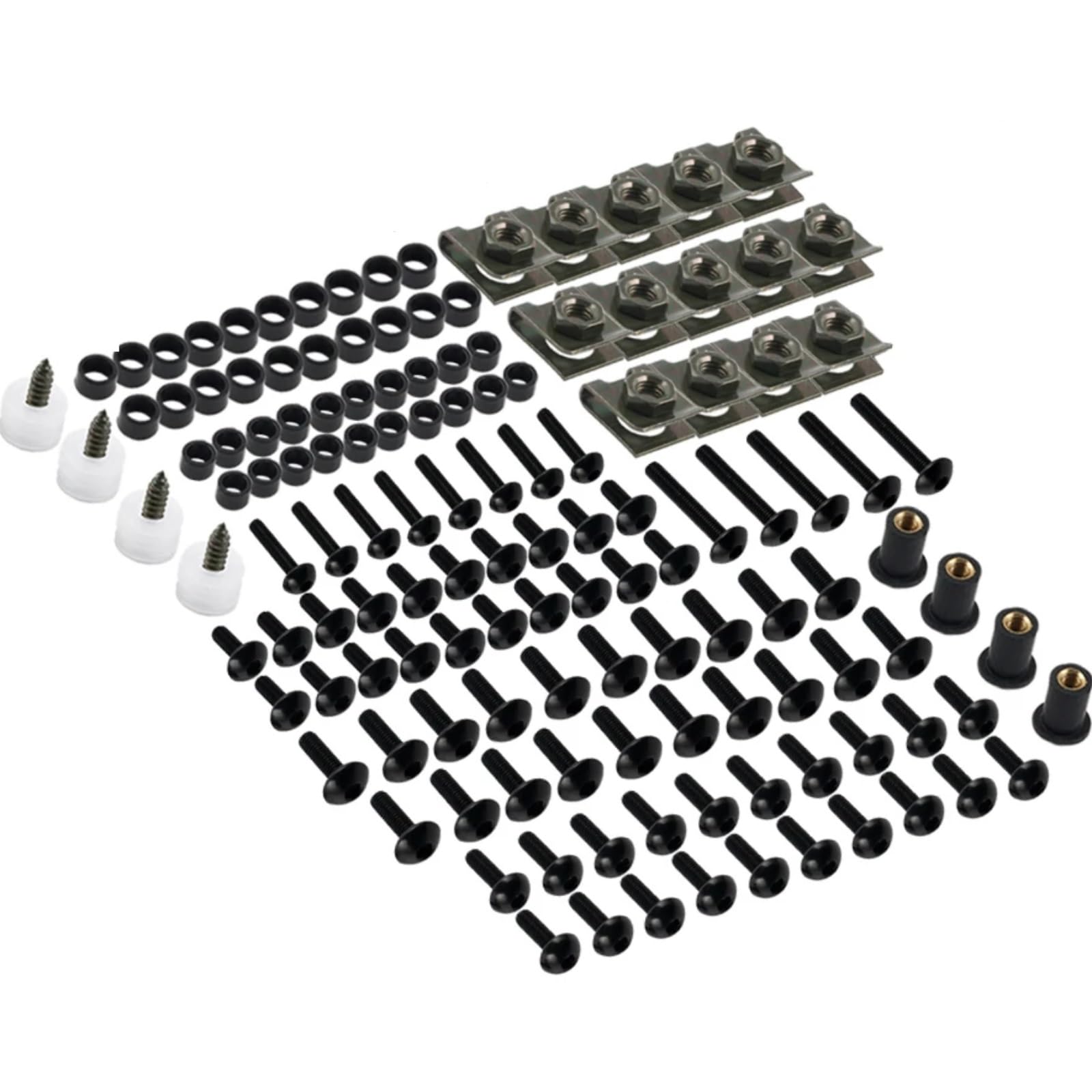 RDWSPLI Motorrad Schrauben Set Für CBR600RR Für CBR900RR Für CBR929RR 177PCS Motorrad Schrauben Verkleidung Für Bolzen Muttern Körper Schrauben Motorrad Batterie Terminal Schrauben(Black) von RDWSPLI