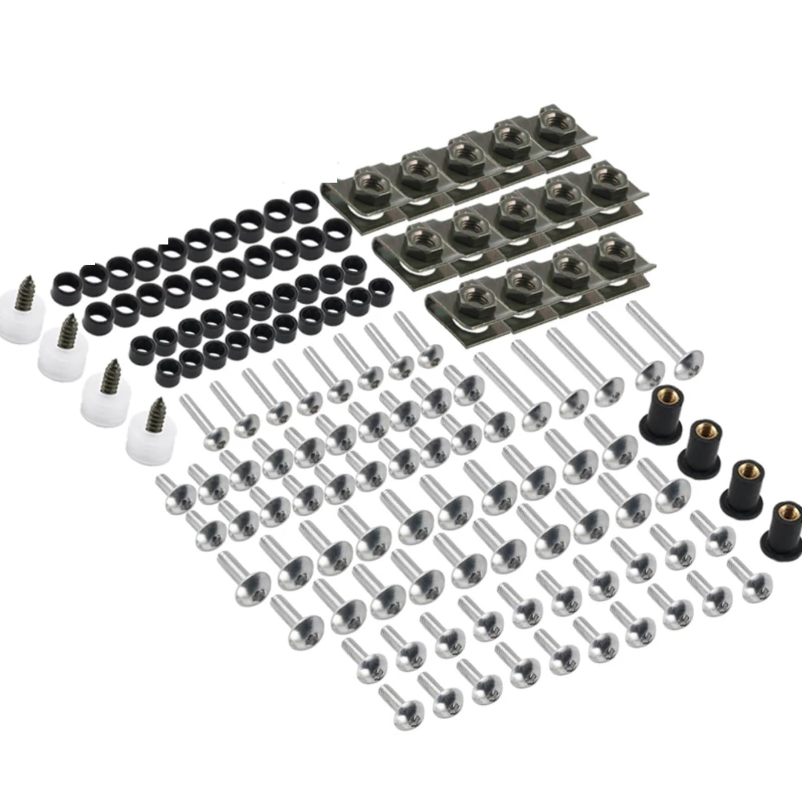 RDWSPLI Motorrad Schrauben Set Für CBR600RR Für CBR900RR Für CBR929RR 177PCS Motorrad Schrauben Verkleidung Für Bolzen Muttern Körper Schrauben Motorrad Batterie Terminal Schrauben(Silver) von RDWSPLI