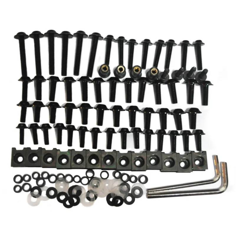 RDWSPLI Motorrad Schrauben Set Für CBR650F Für CB650F Für CMX500 Motorrad Komplette Verkleidung Schrauben Kit Körper Schrauben Motorrad Verkleidung Für Bolzen Kit(Black) von RDWSPLI