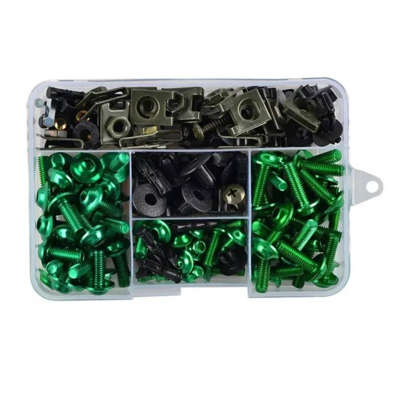 RDWSPLI Motorrad Schrauben Set Für CBR650R Für CBR500R Für CBR300R Motorrad Verkleidung Schrauben Schrauben Kit Mutter Clips Motorrad Batterie Terminal Schrauben(Green) von RDWSPLI