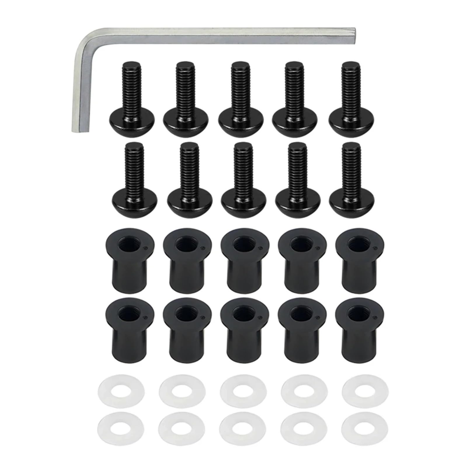 RDWSPLI Motorrad Schrauben Set Kompatibel Mit Daytona M5 General Parts Motorrad-Batterie-Anschlussschrauben, Windschutzscheiben-Schrauben Schrauben Wellnuts Unterlegscheiben Befestigungssatz(Black) von RDWSPLI