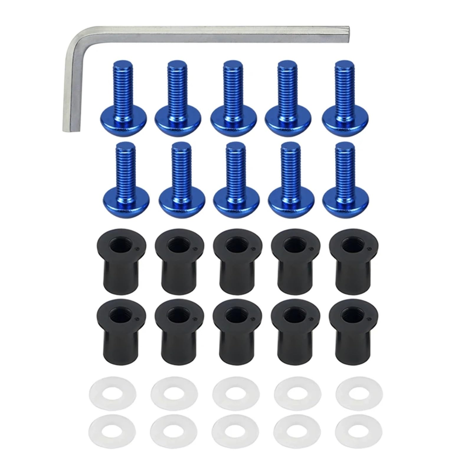 RDWSPLI Motorrad Schrauben Set Kompatibel Mit Daytona M5 General Parts Motorrad-Batterie-Anschlussschrauben, Windschutzscheiben-Schrauben Schrauben Wellnuts Unterlegscheiben Befestigungssatz(Blue) von RDWSPLI