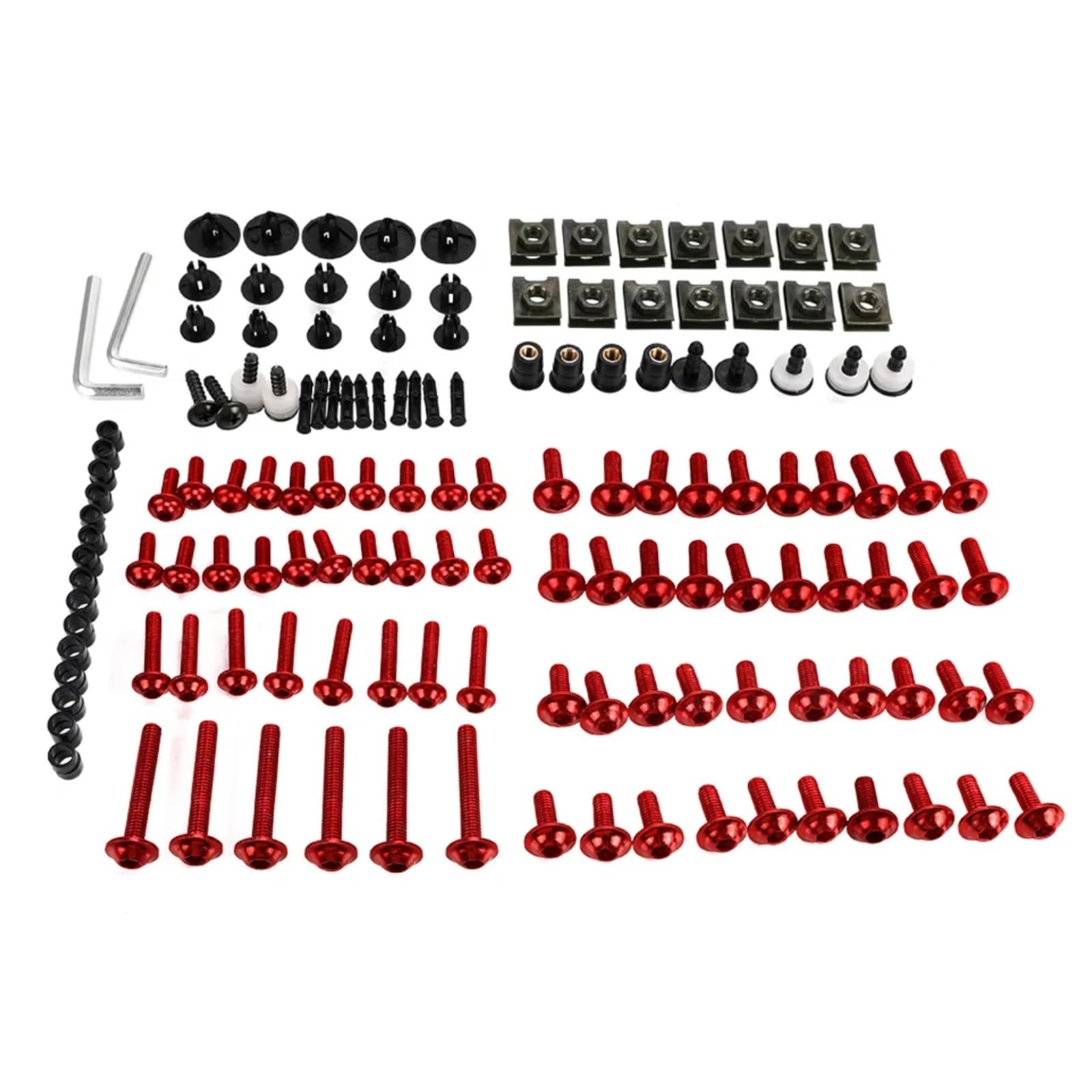 RDWSPLI Motorrad Schrauben Set Kompatibel Mit Ducati Für Panigale 1199 1199S M6 M5 Verkleidungsschrauben-Set Karosserie-Befestigungselemente Schrauben Mutter Motorrad-Batterie-Anschlussschrauben(Red) von RDWSPLI