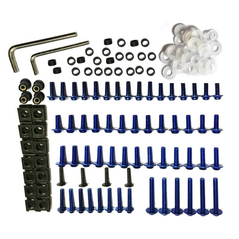 RDWSPLI Motorrad Schrauben Set Kompatibel Mit Ducati Für ST2 Für ST4 S ABS Motorrad Komplettes Verkleidungsschrauben-Kit Karosserieschrauben Motorradschraube Verkleidung Für Bolzen(Blue) von RDWSPLI