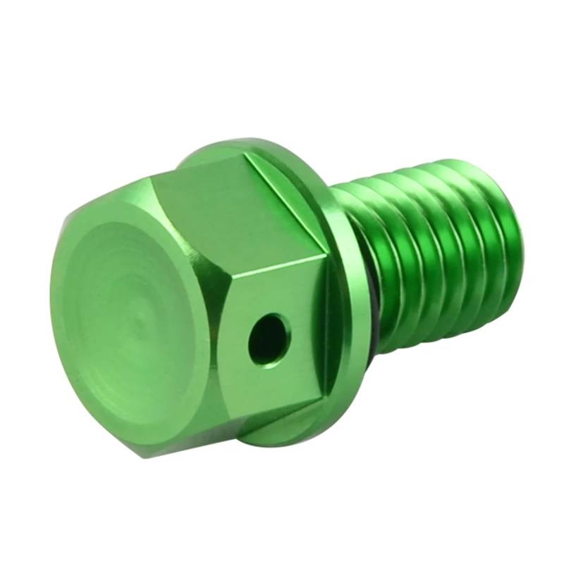 RDWSPLI Motorrad Schrauben Set Kompatibel Mit Für KX250R 112 500 Motorrad M10 * P1.5 Magnetische Ölablassschraube Für Bolzen Motorrad Verkleidung Befestigungsschrauben(Green) von RDWSPLI