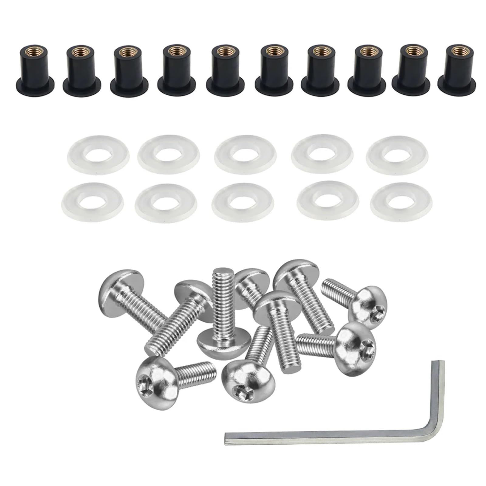 RDWSPLI Motorrad Schrauben Set Kompatibel Mit Suzuki M5 Allgemeine Teile Motorrad-Batterieklemmenschrauben Für Bolzen Motorradverkleidungs-Motorhauben-Montageschrauben 5 Mm(Silver) von RDWSPLI