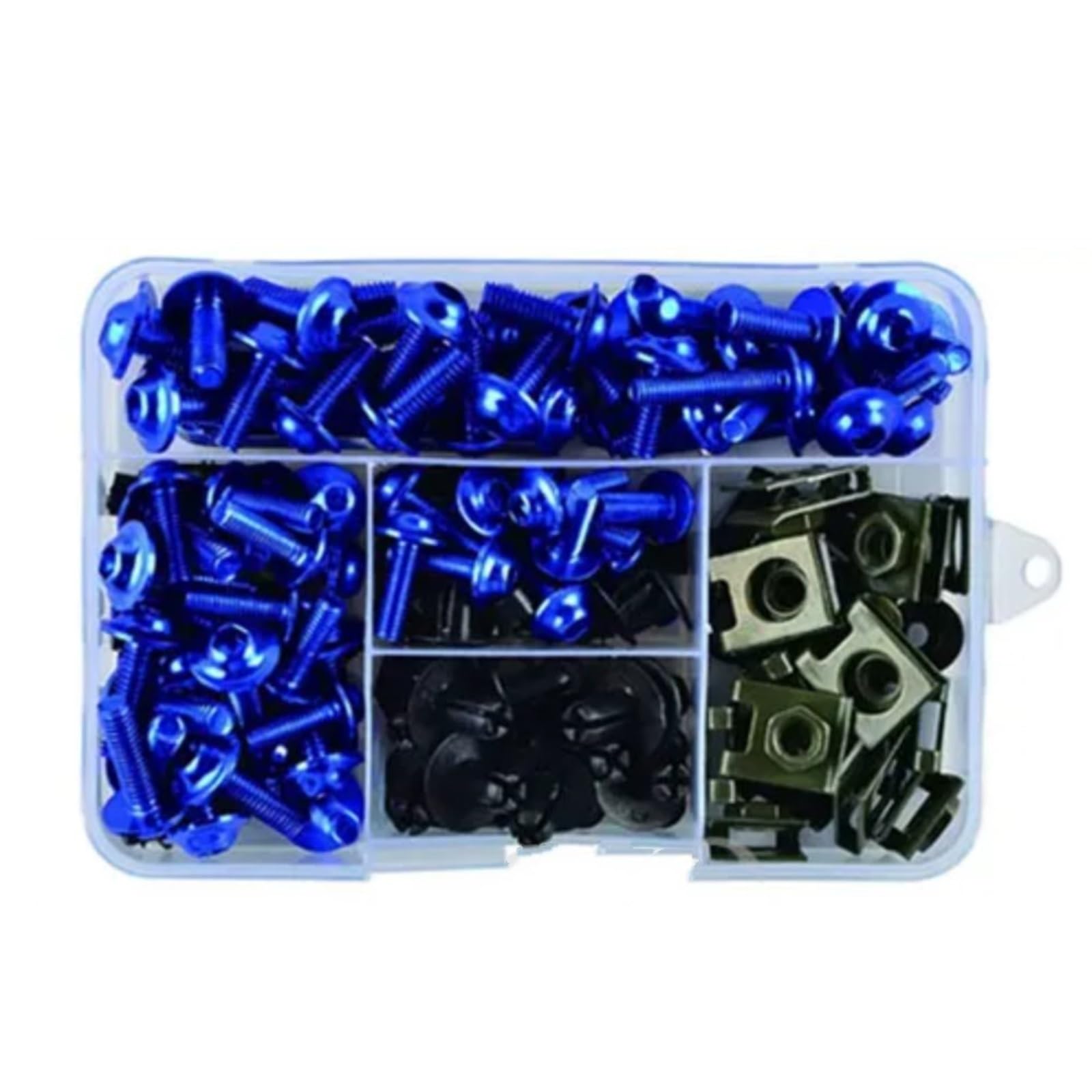 RDWSPLI Motorrad Schrauben Set Kompatibel Mit Yamaha Für TMAX500 Für TMAX530 Für TMAX560 195-teiliges Motorradzubehör Aluminiumverkleidung Für Bolzenschraubensatz Mutternclips(Blue) von RDWSPLI