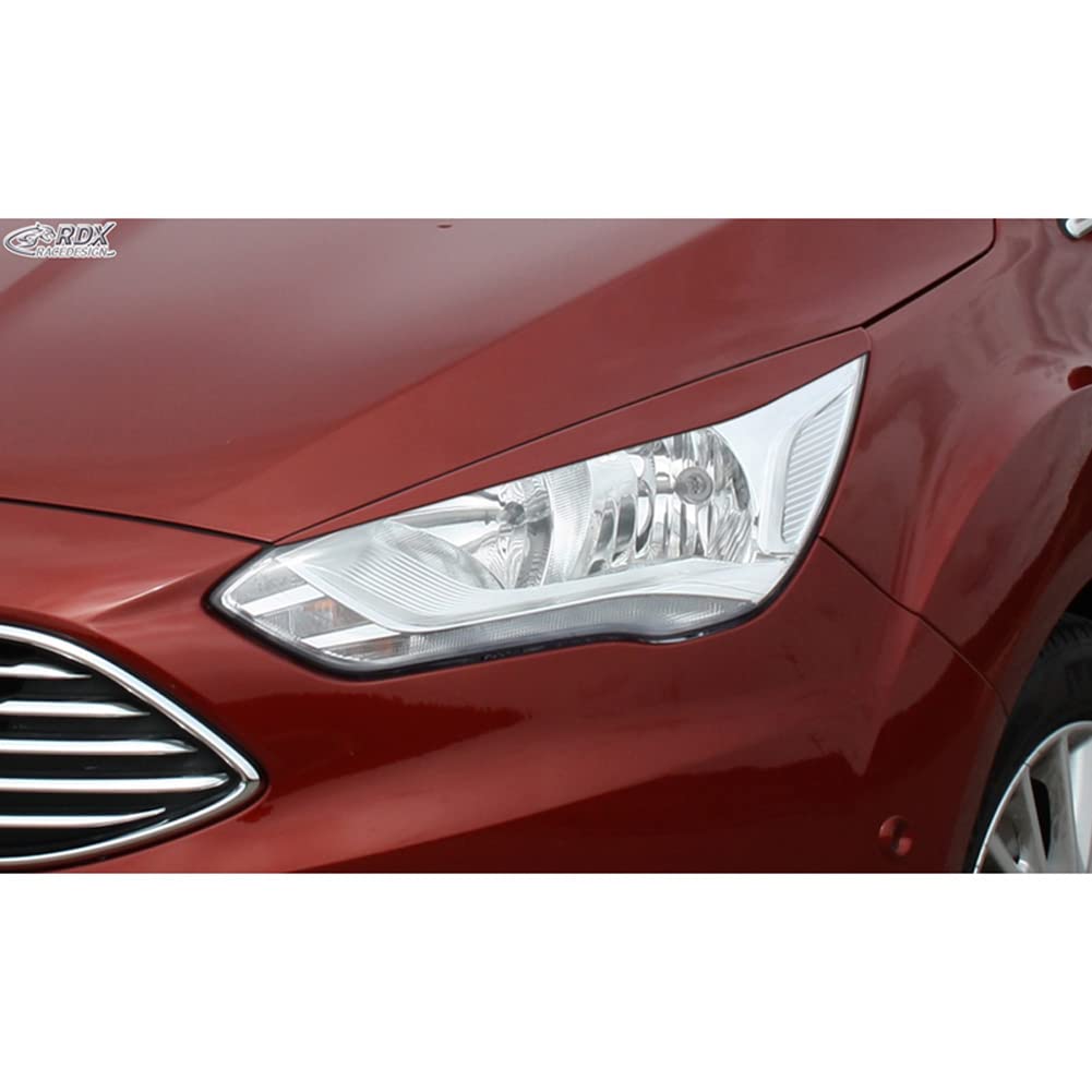 Scheinwerferblenden kompatibel mit Ford C-Max Facelift 2015-2019 (ABS), Unlackiert von RDX Racedesign