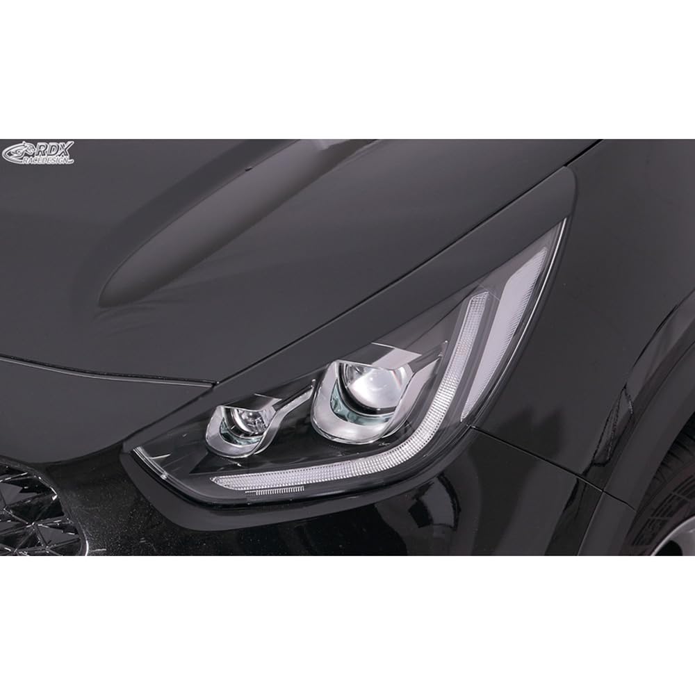 Scheinwerferblenden kompatibel mit Kia Niro, e-Niro & Niro Plus (nur mit LED scheinwern) 2016-2022 (ABS) von RDX Racedesign