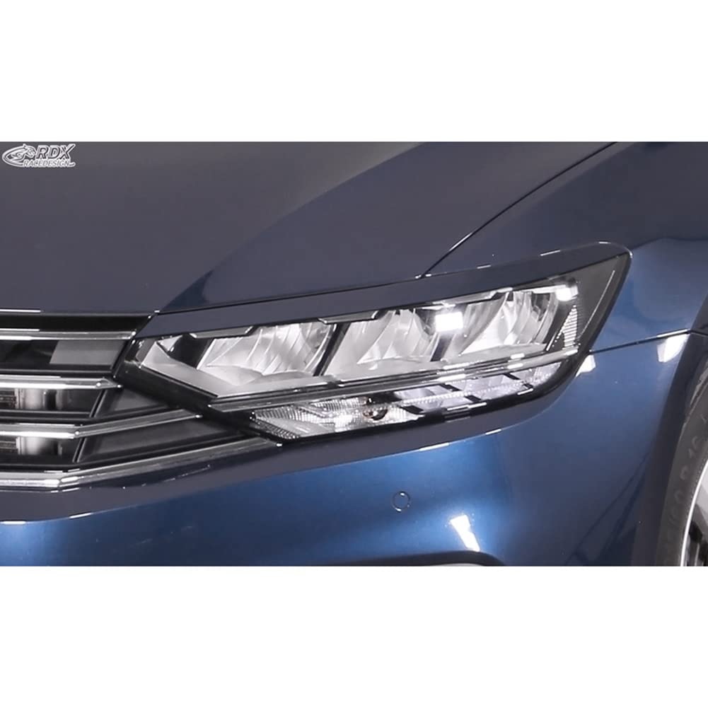 Scheinwerferblenden kompatibel mit Volkswagen Passat 3G B8 2014-2019 & 2019- (ABS), Unlackiert von RDX Racedesign