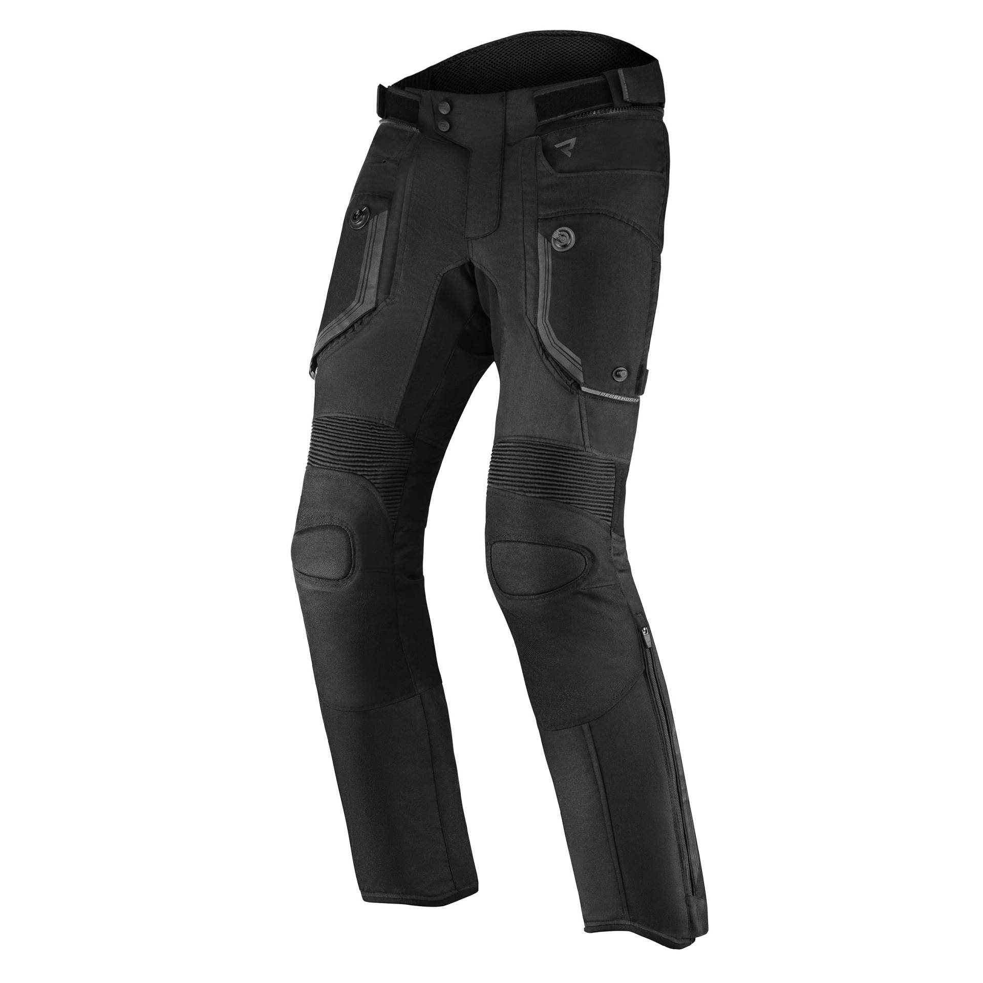 REBELHORN Borg Textile Motorradhose Für Männer Humax Membran Knieschützer Belüftung rutschfeste Paneele 3 Taschen Reflektierende Elemente von REBELHORN