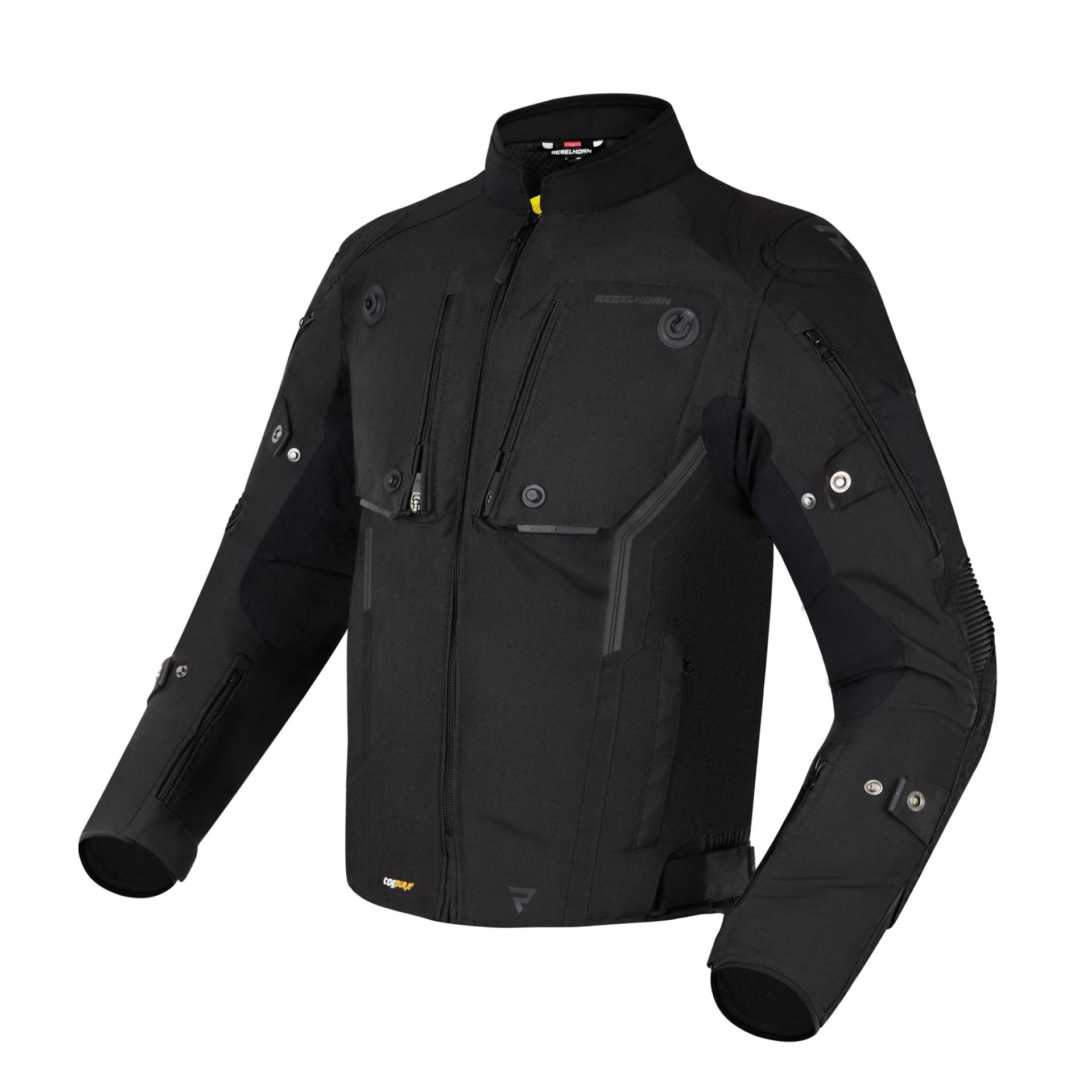 REBELHORN Borg Motorradjacke Herren | Cordura | Humax Membran | Ellbogen und Schulterprotektoren Stufe 2 | 10 Lüftungskanäle von REBELHORN