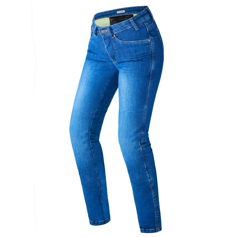 REBELHORN Classic II Lady Motorradjeans Damen | Aramidfaser Futter | Knie und Hüftprotektoren Stufe 2 | Reflektierende Elemente | 4 Taschen | Regular Fit von REBELHORN