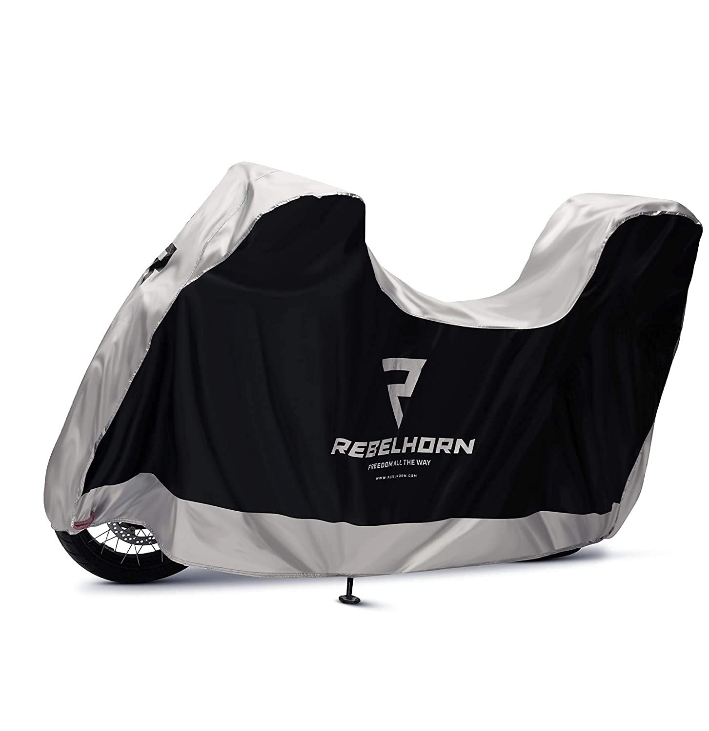 REBELHORN Cover II Top Box Motorradabdeckung | Strapazierfähiges Polyester | Motorradkoffer kompatibel | Zwei Löcher zur Anti-Diebstahl-Kette | Figurbetonte Passform von REBELHORN