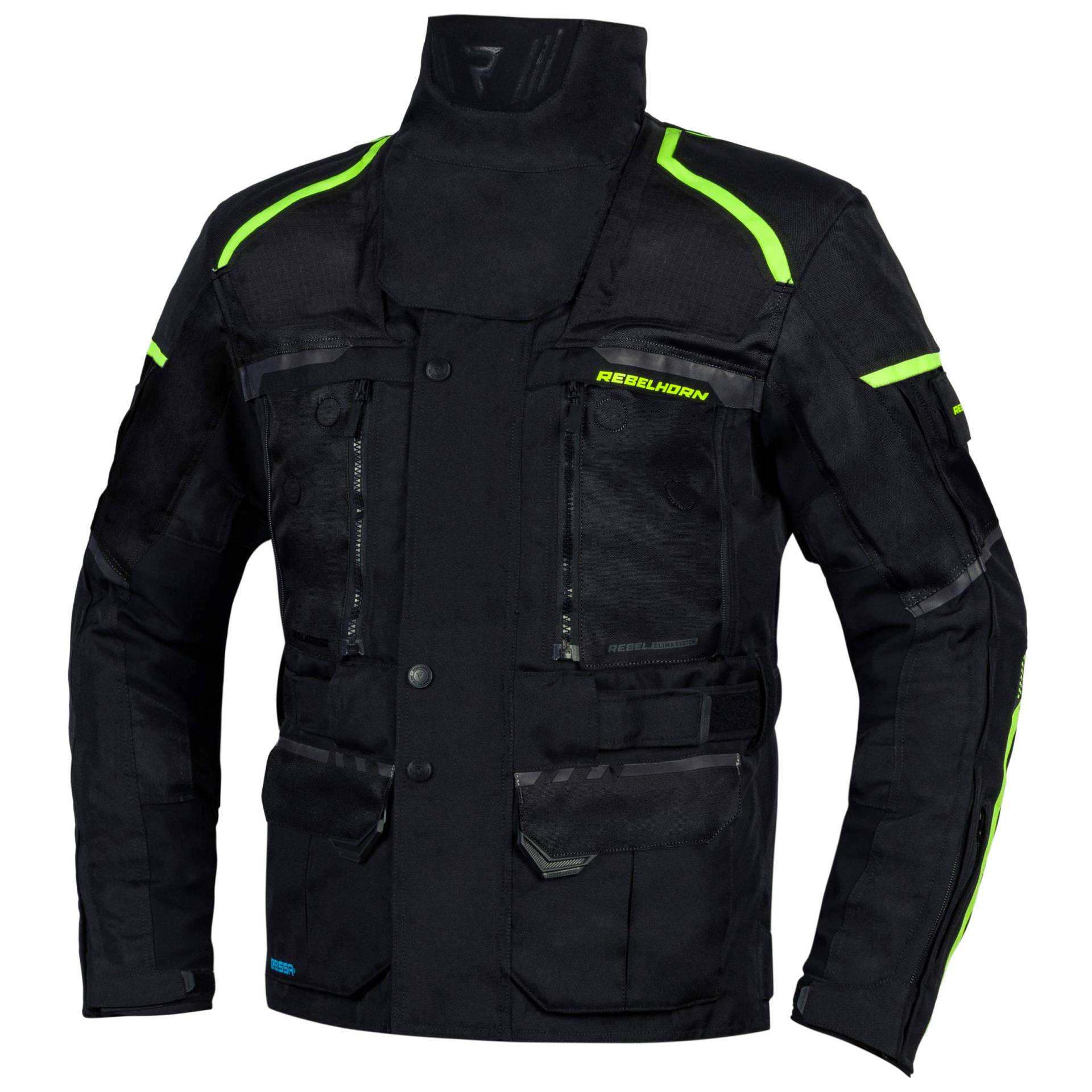 REBELHORN Cubby IV Motorradjacke Herren | Textil | Reissa Membran | Ellbogen und Schulterprotektoren Stufe 2 | Mesh Belüftungseinsätze | ThermoLite Thermofutter von REBELHORN