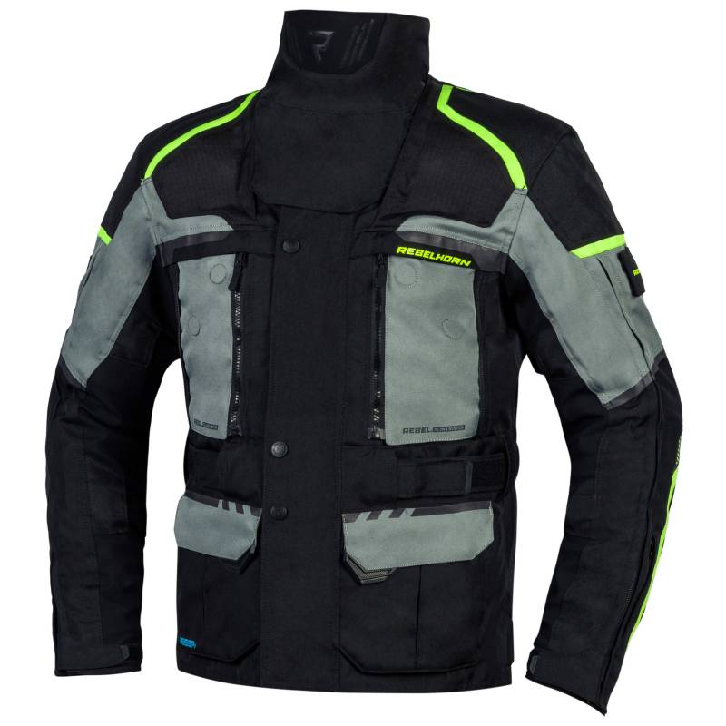 REBELHORN Cubby IV Motorradjacke Herren | Textil | Reissa Membran | Ellbogen und Schulterprotektoren Stufe 2 | Mesh Belüftungseinsätze | ThermoLite Thermofutter von REBELHORN