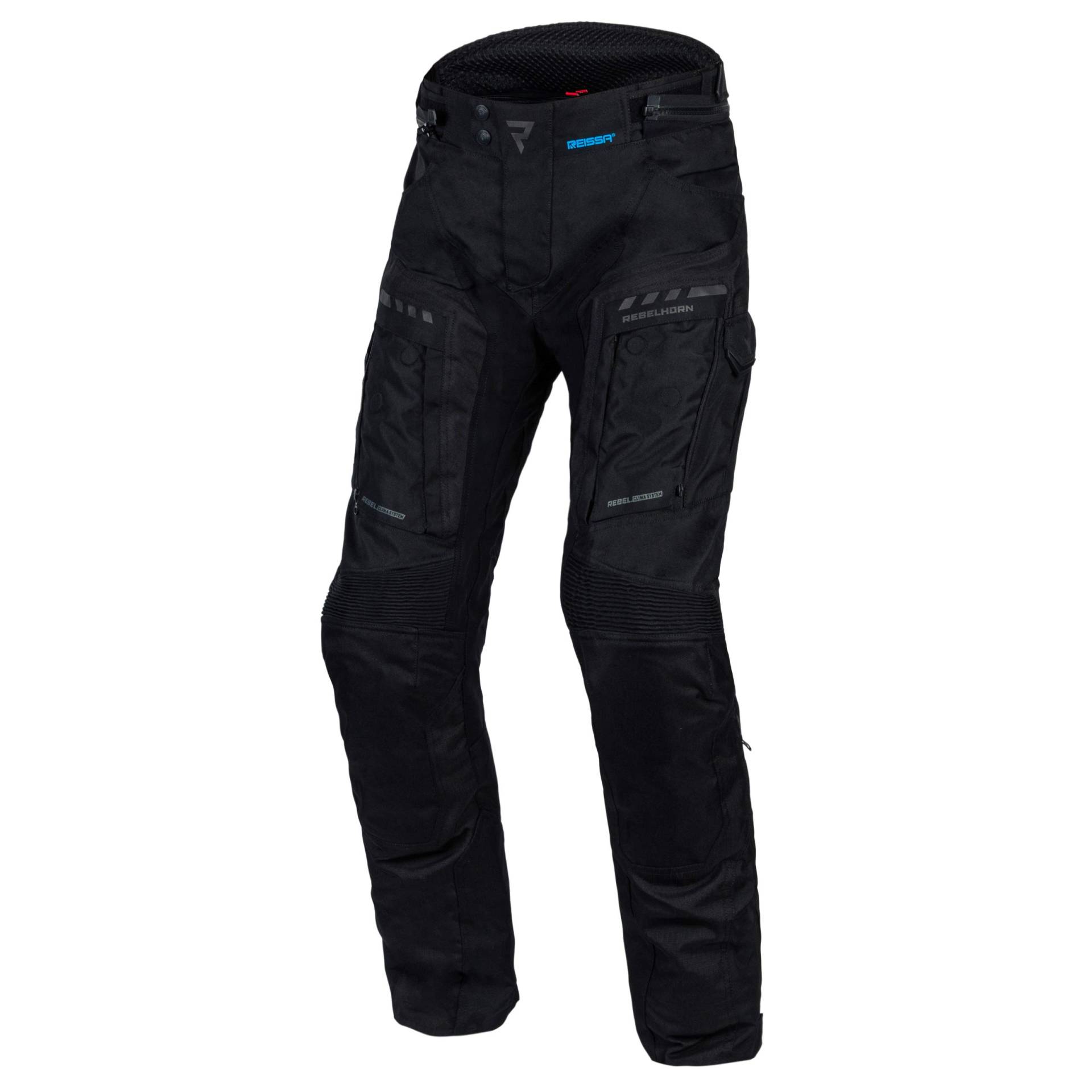 REBELHORN Cubby IV Motorradhose Herren | Textil | Reissa Membran | Knieprotektoren Stufe 2 | Mesh-Belüftungseinsätze | 4 Taschen | Reflektierende Elemente von REBELHORN