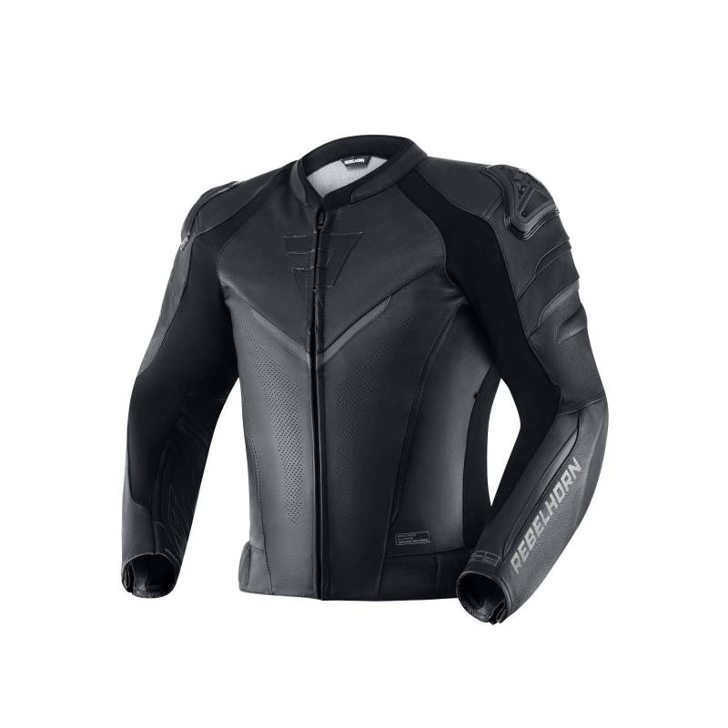 REBELHORN Fighter Leder Motorradjacke Ellbogen- und Schulterschutz Wind- und wasserdichte Softshell Weste Belüftung Reflektierende Elemente 4 Taschen von REBELHORN