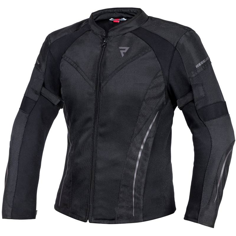 REBELHORN Flux Lady Motorradjacke für Frauen Langlebige Materialien L-XTR Membran Ellenbogen- und Schulterschutz Belüftungstaschen Reflektierende Elemente von REBELHORN