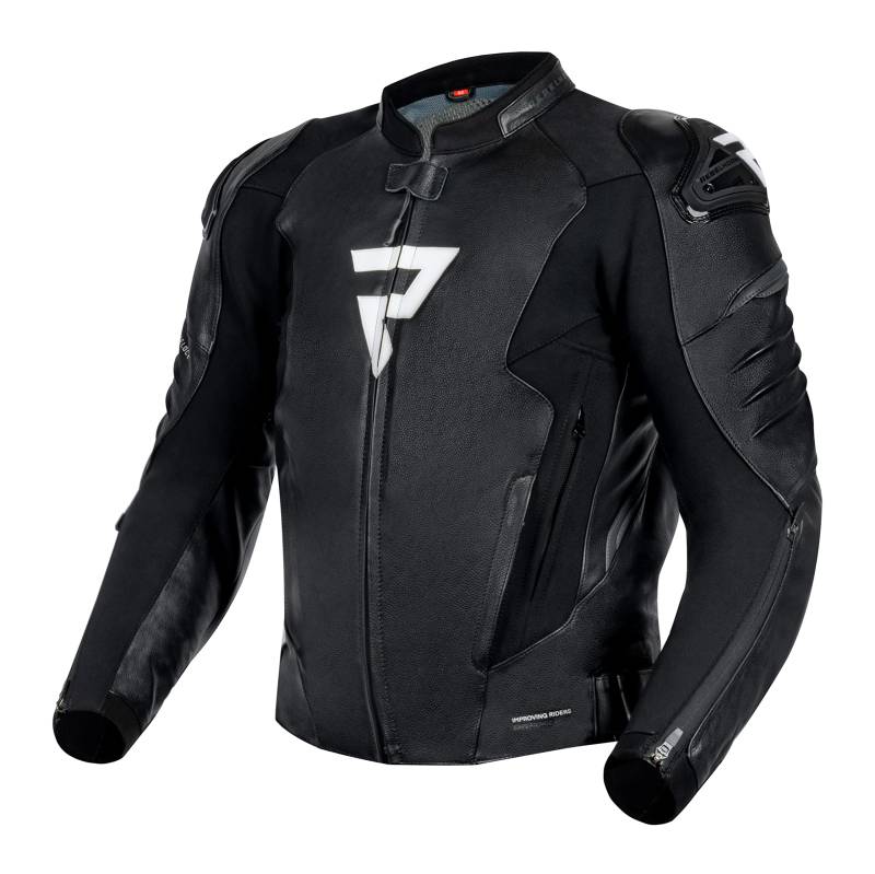 REBELHORN Veloce Motorradjacke Herren | Leder | Ellbogen und Schulterprotektoren Stufe 2 | Schulterschieber | 6 Belüftungskanäle mit Reißverschluss von REBELHORN