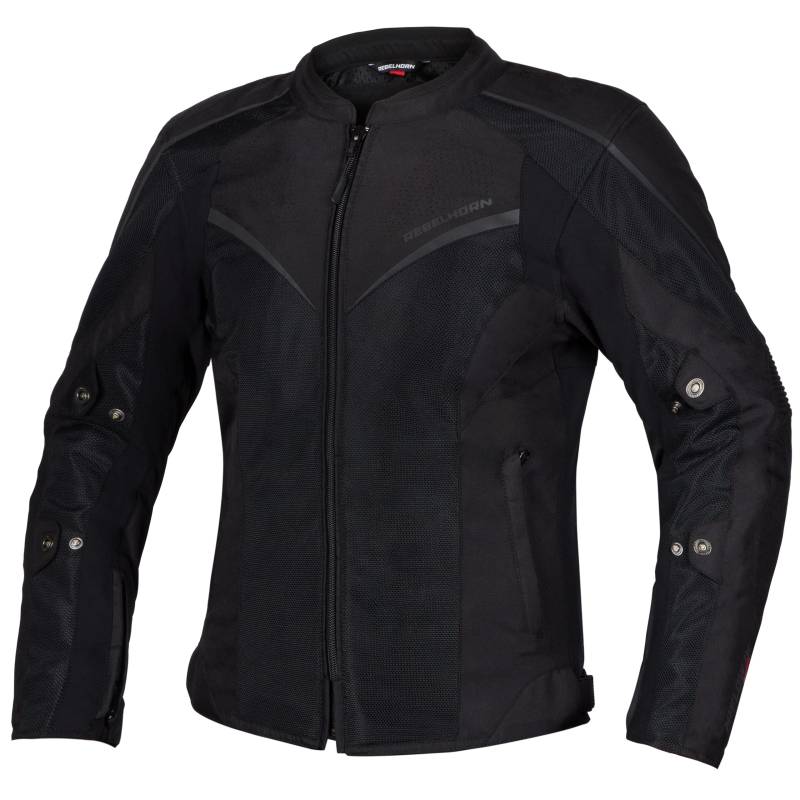 REBELHORN Hiflow IV Lady Motorradjacke für Frauen Humax Membrane Ellbogen- und Schulterschutz Abnehmbare Gilet-Belüftungstaschen Reflektierende Elemente von REBELHORN