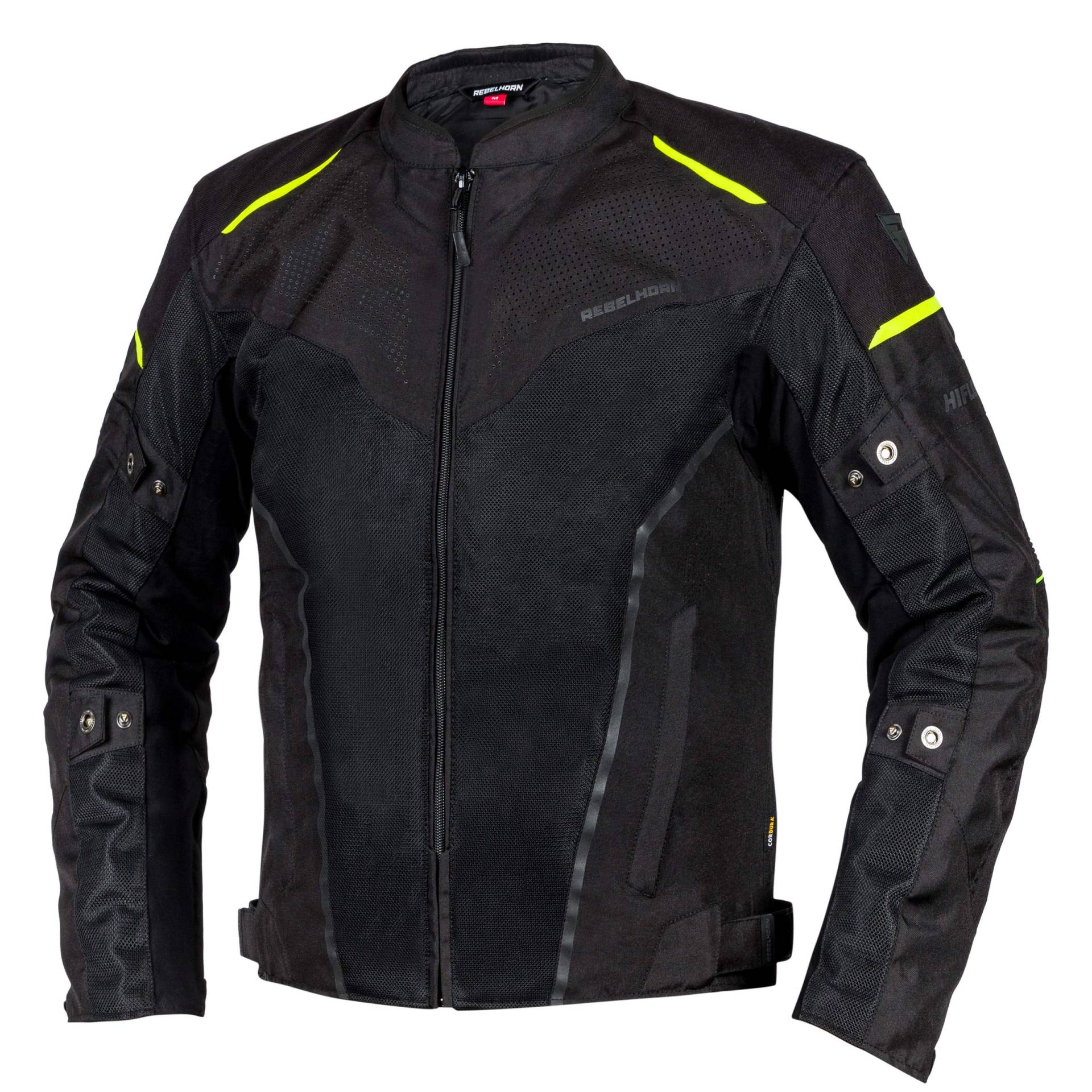 REBELHORN Hiflow IV Motorradjacke Herren | Abnehmbare Humax Membrane | Ellenbogen und Schulterprotektoren Stufe 2 | Mesh-Belüftung Einsätze | Abnehmbare Thermofutter von REBELHORN