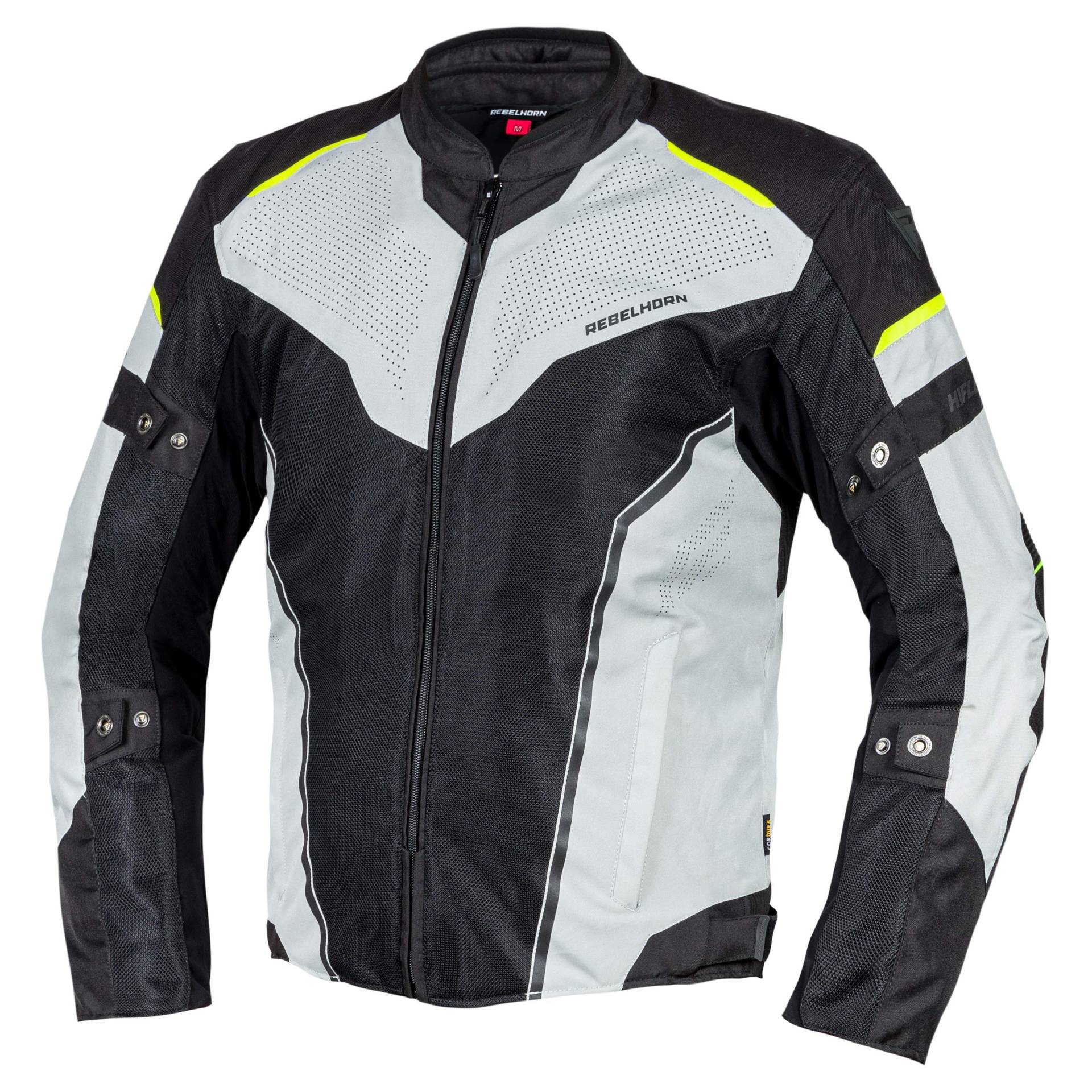 REBELHORN Hiflow IV Motorradjacke Herren | Abnehmbare Humax Membrane | Ellenbogen und Schulterprotektoren Stufe 2 | Mesh-Belüftung Einsätze | Abnehmbare Thermofutter von REBELHORN