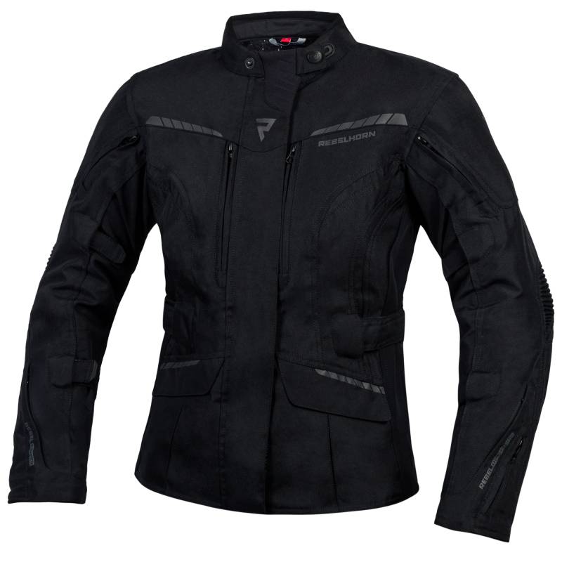 REBELHORN Hiker III Lady Motorradjacke für Frauen Langlebige Materialien Reissa Membran Ellenbogen und Schultern Protektoren Belüftungstaschen Reflektierende Elemente von REBELHORN