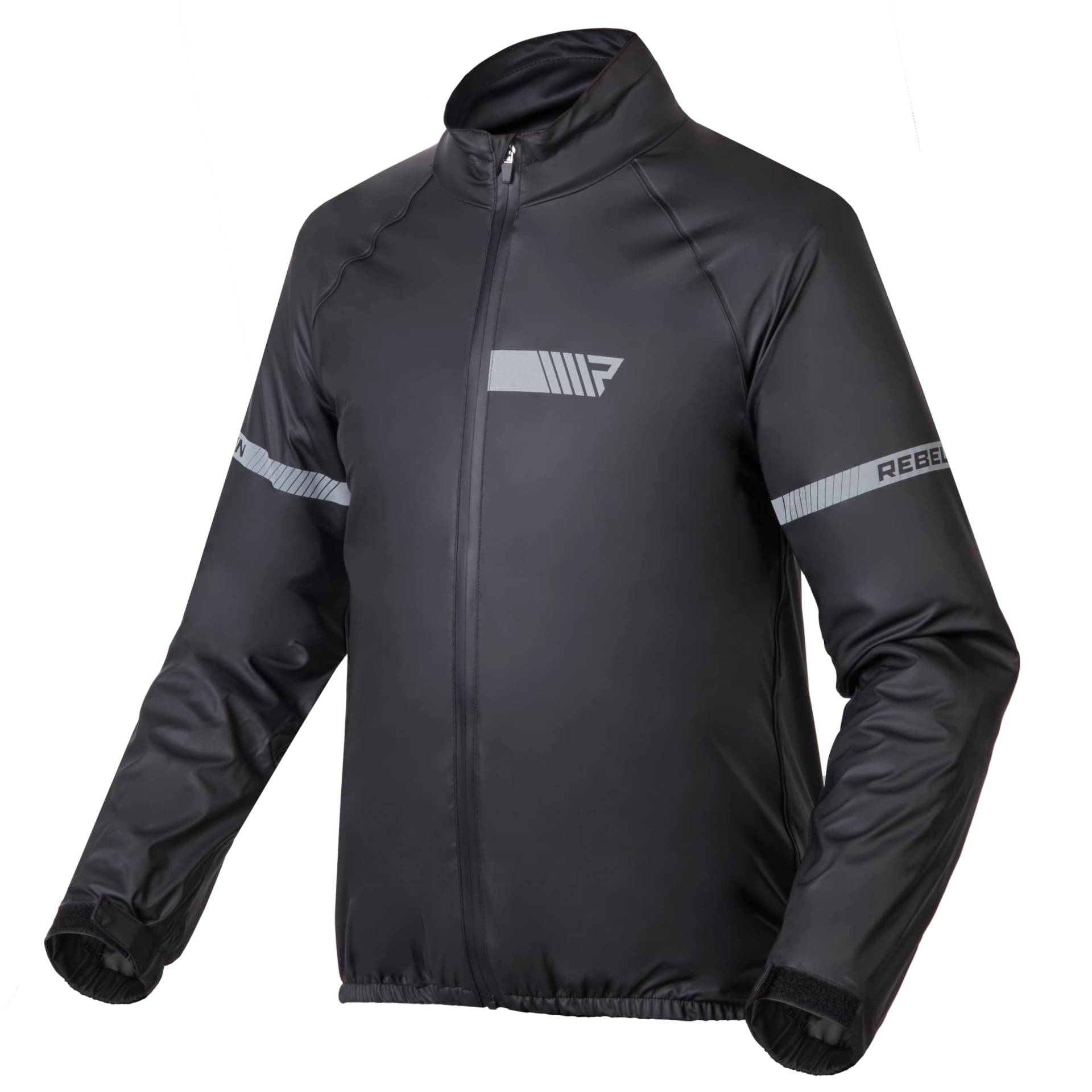 REBELHORN Ocean Motorrad Regenjacke | Laminierte Membran | Reflektierende Elemente | Winddicht Atmungsaktiv Wasserdicht von REBELHORN